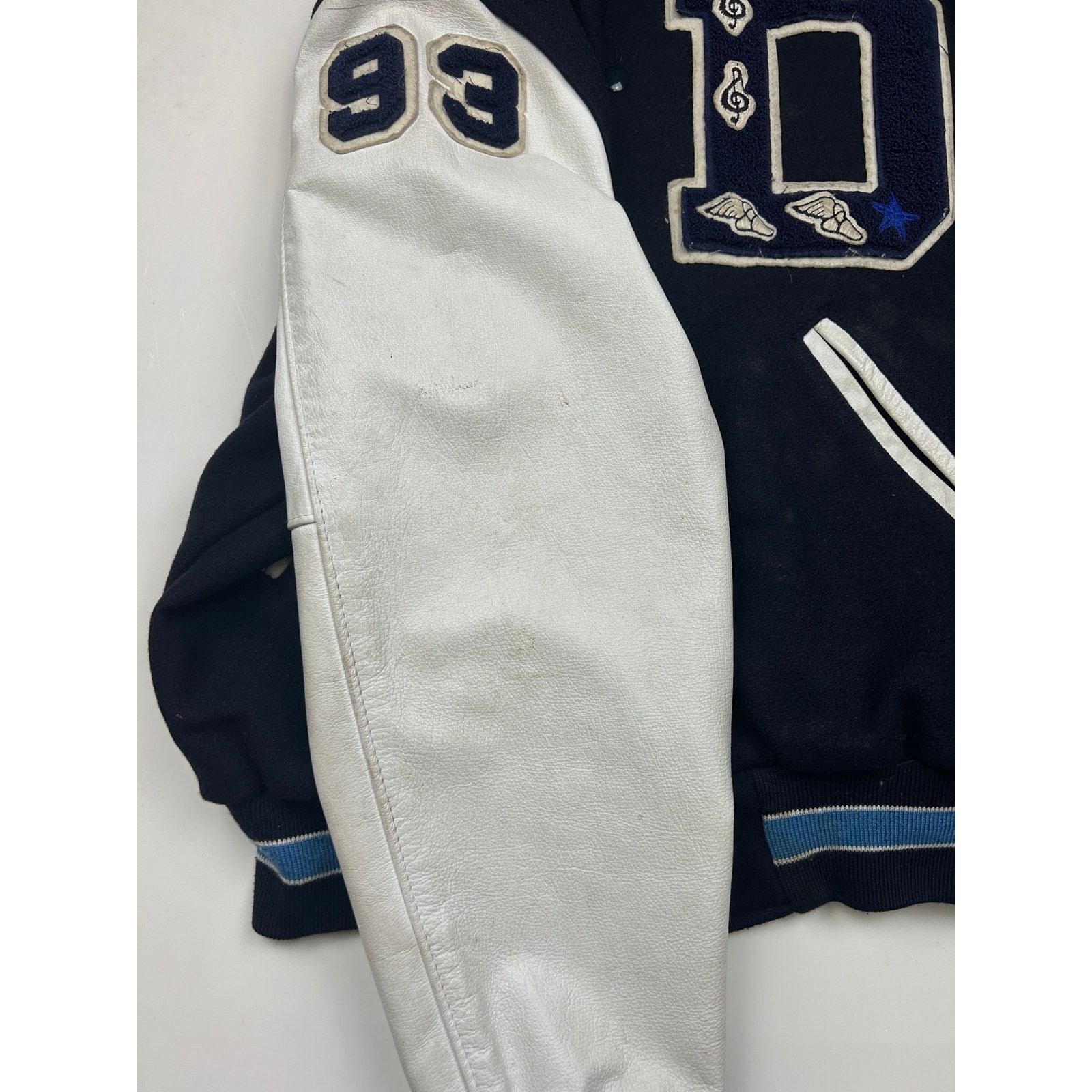 Vintage Vintage 90s Stitched Two Tone Wool Varsity Letterman L Size US L / EU 52-54 / 3 - 7 Thumbnail