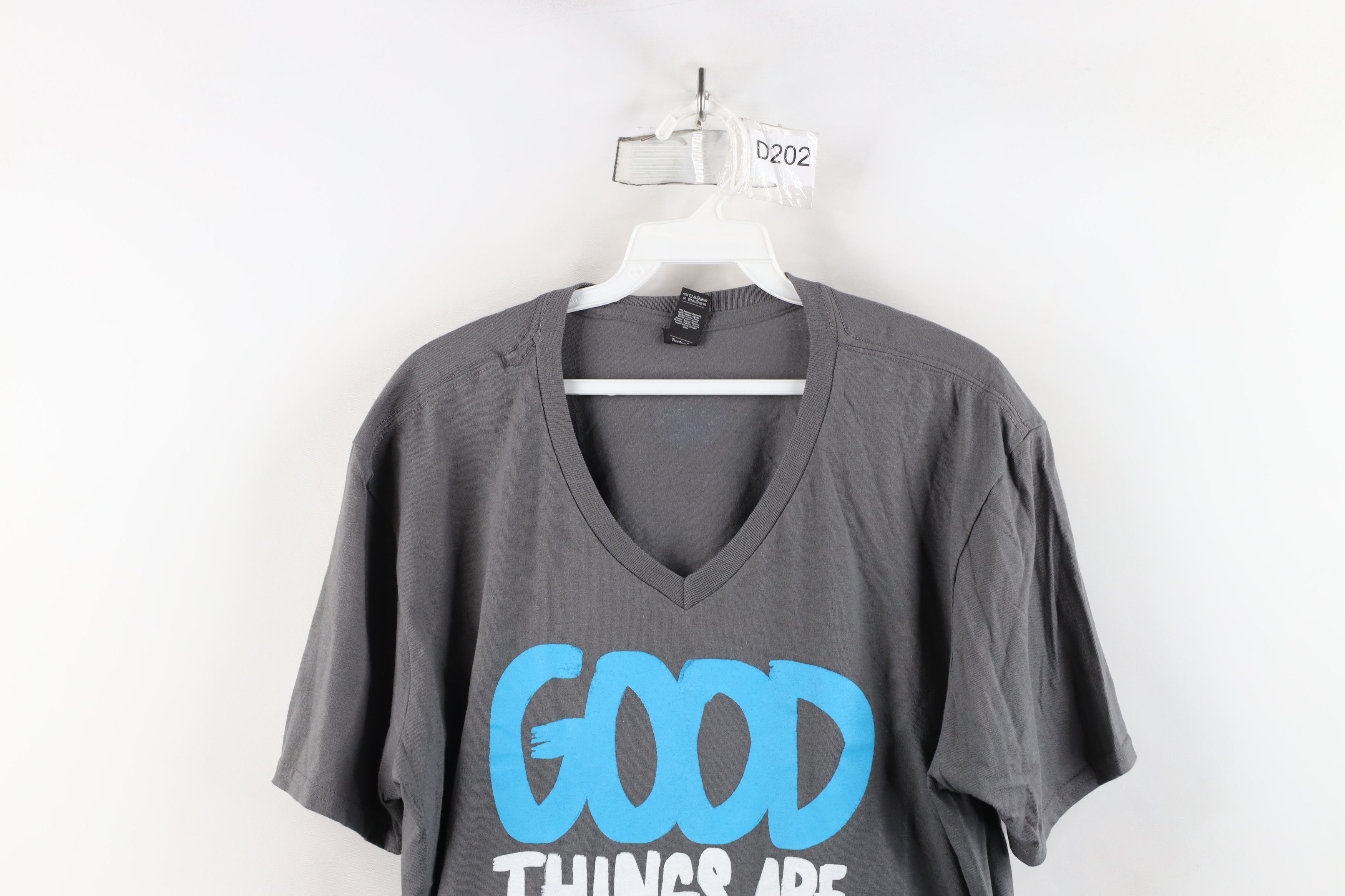 Vintage Starbucks Coffee Good Things Are Happening V-Neck T-Shirt Size L / US 10 / IT 46 - 2 Thumbnail