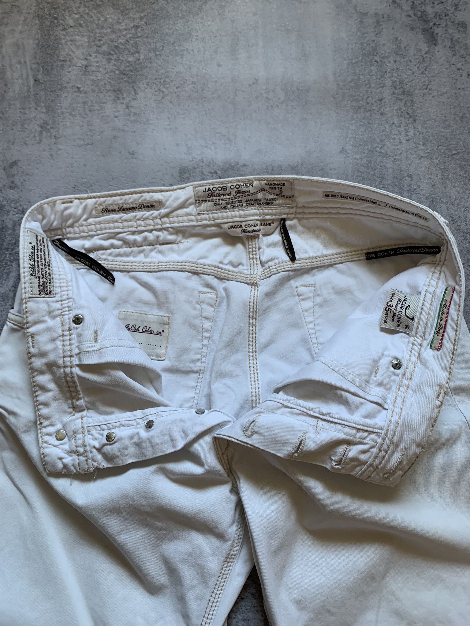 Jacob Cohen Jacob Cohen Pants Men's 35 White Cotton Jeans J688-LOVE Size US 35 - 10 Thumbnail