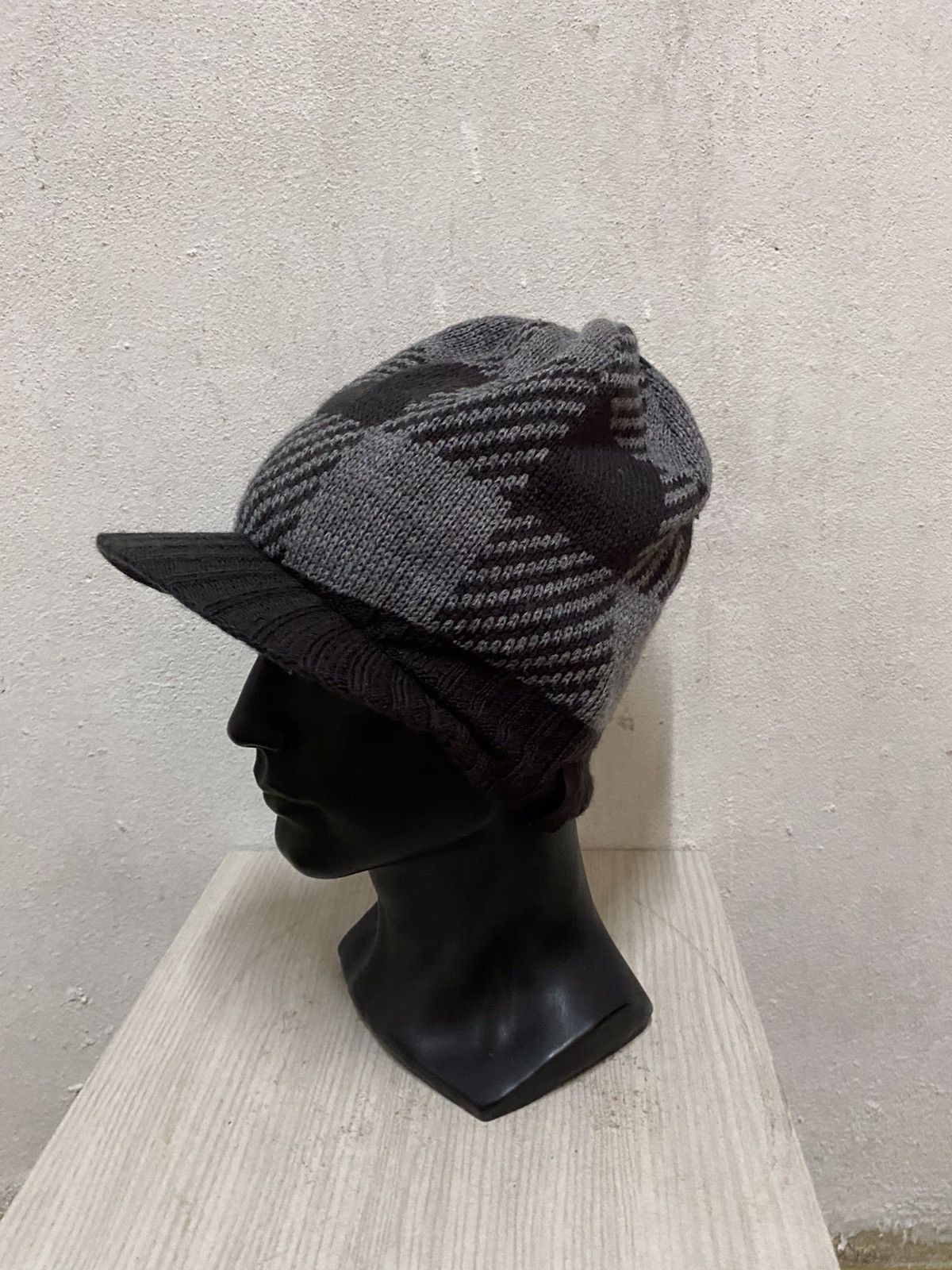 Japanese Brand × Vintage Japanese Brand Checked Visor Beanie Hat Size ONE SIZE - 3 Thumbnail