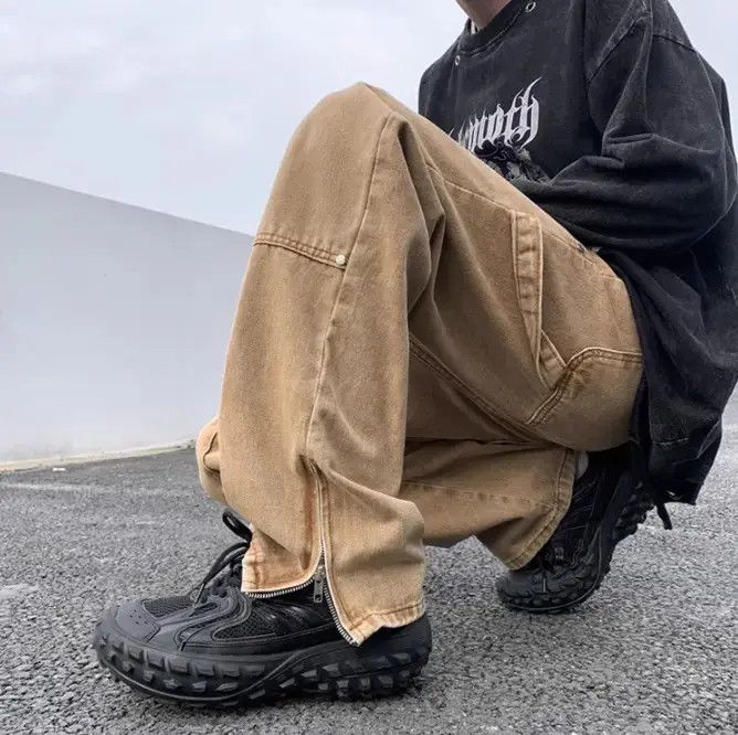 Japanese Brand × Jean Retro Straight Zipper Split Jeans Size US 32 / EU 48 - 5 Thumbnail
