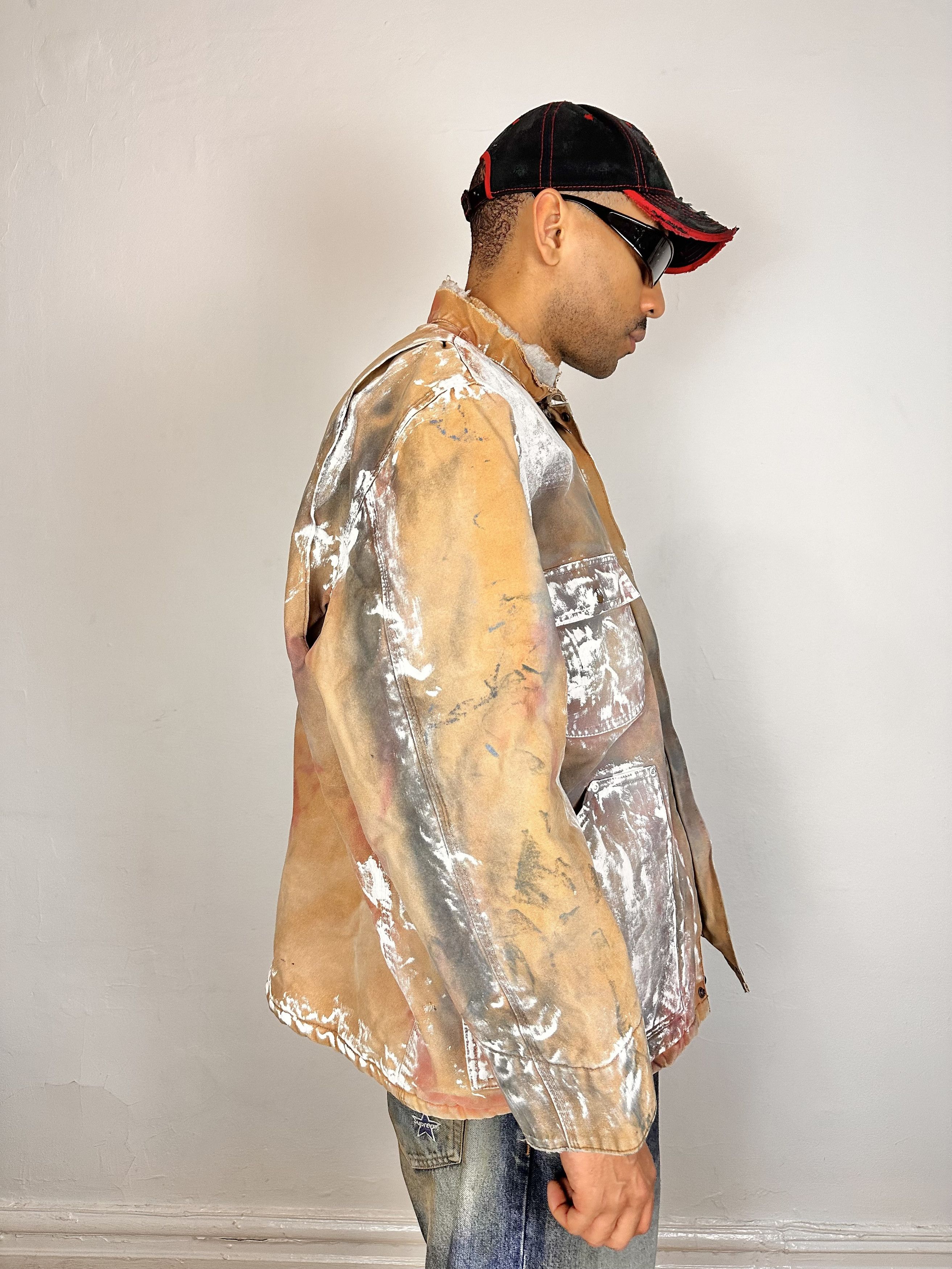 Vintage ASTROBOI* Big Smith Tan Painted Workwear Jacket - XL Size US XL / EU 56 / 4 - 5 Thumbnail