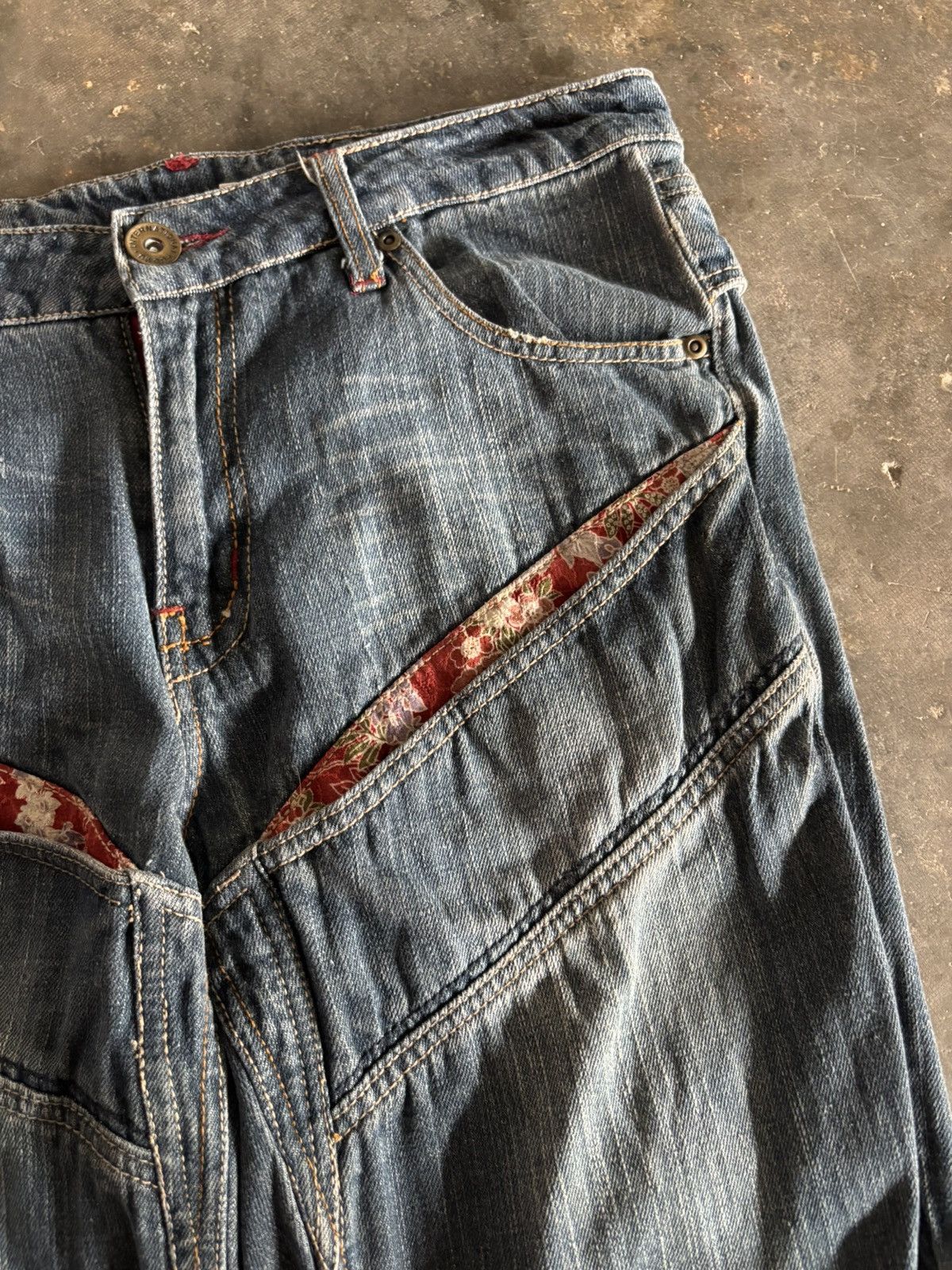 Hysteric Glamour × If Six Was Nine × Le Grande Bleu (L.G.B.) VTG GUMU JAPANESE DENIM SUKAJAN PANELLED Size US 33 - 10 Thumbnail