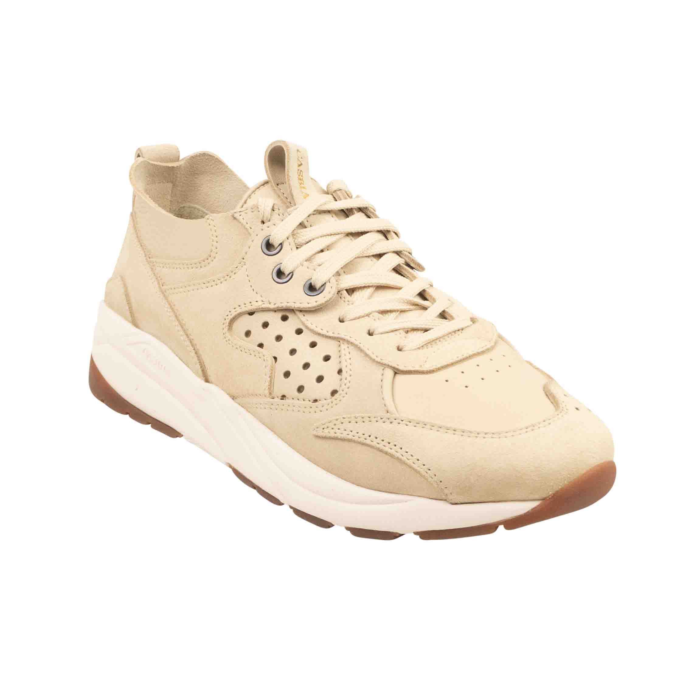 image of Casbia Beige Skin Veloce Low Top Suede Sneakers Size 12/45, Men's