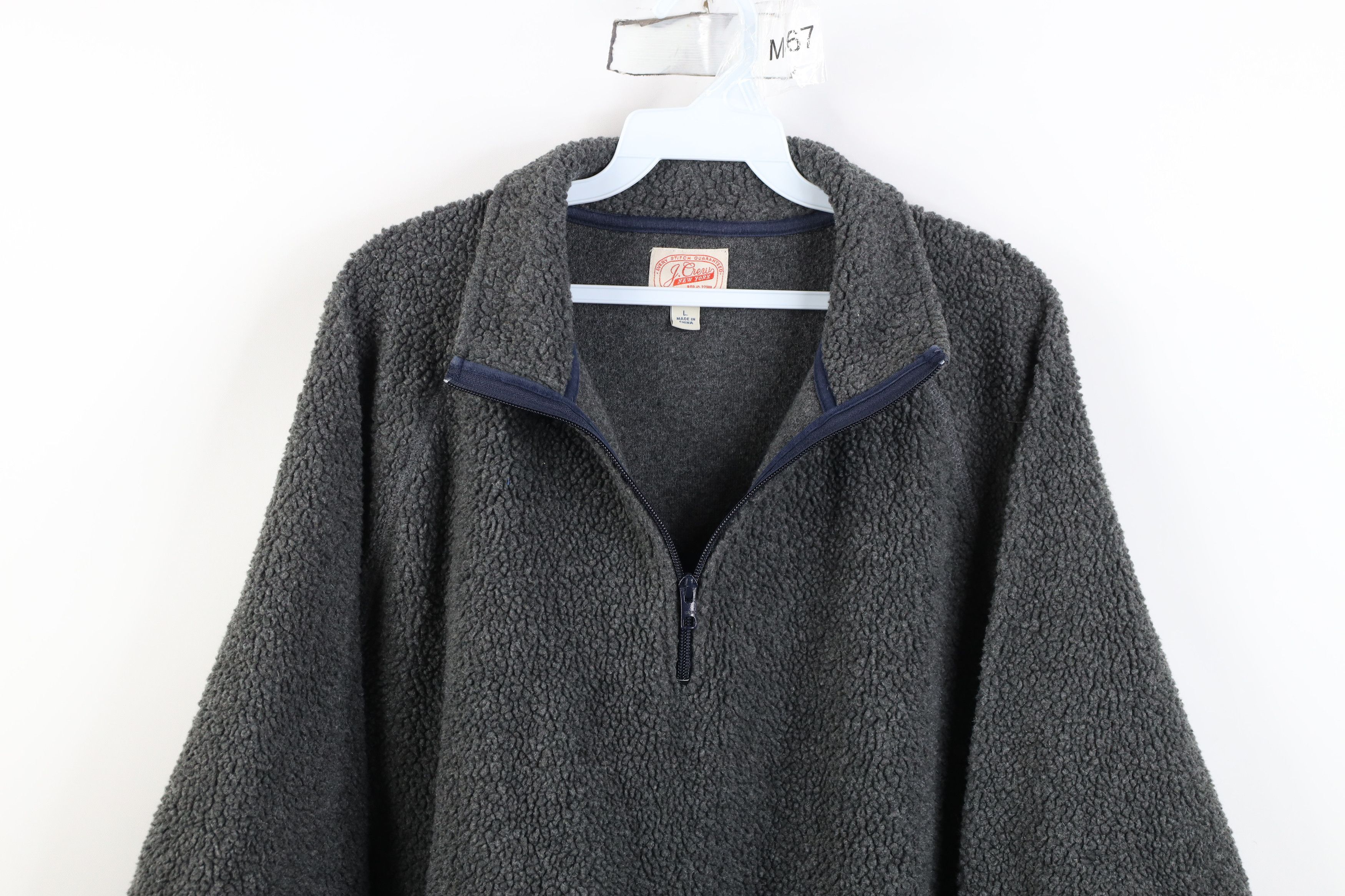 J.Crew Vintage J Crew Commando Pile Fleece Half Zip Sweater Gray Size US L / EU 52-54 / 3 - 2 Thumbnail