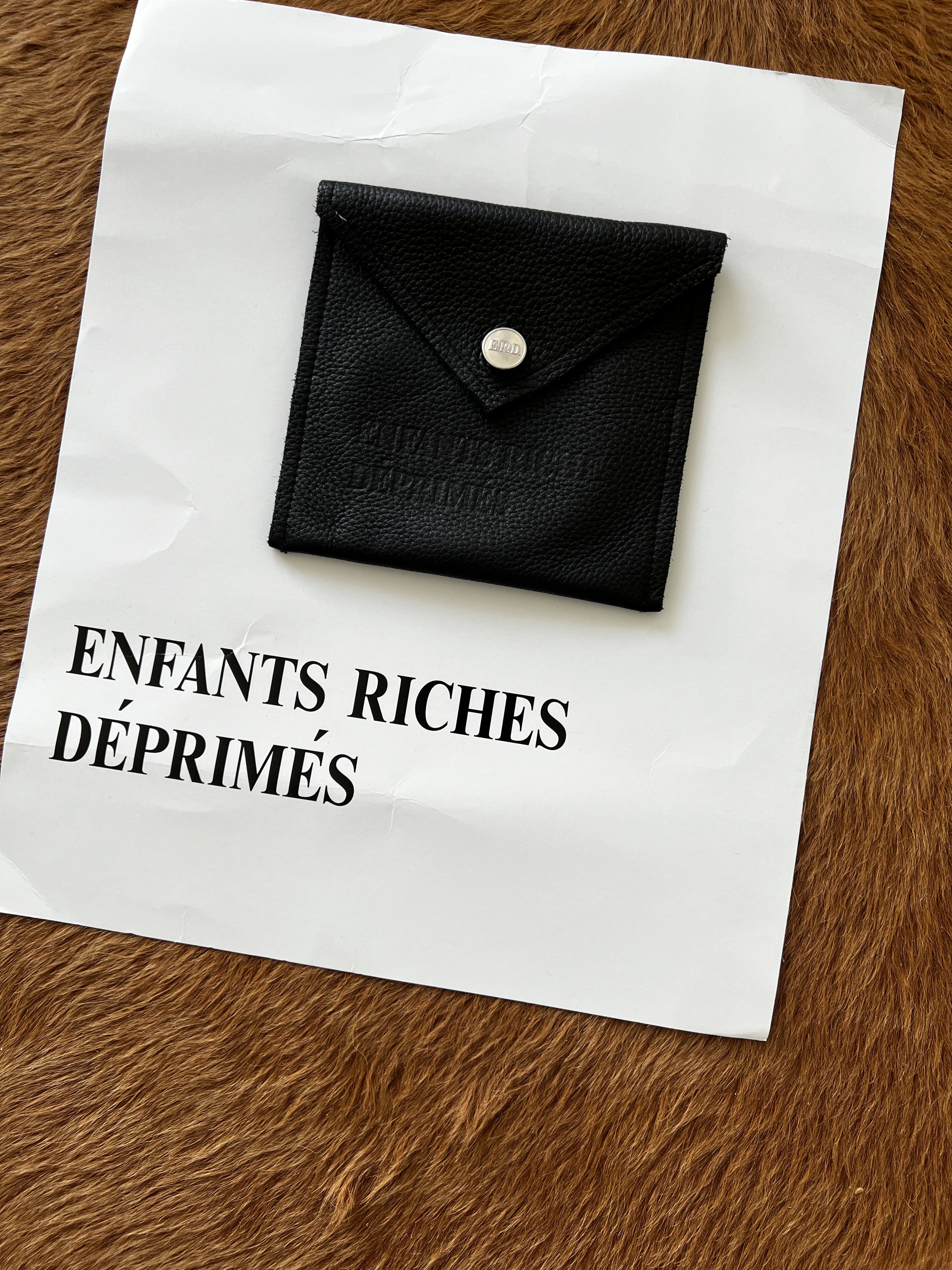 Pre-owned Enfants Riches Deprimes Erd Leather Pouch In Black