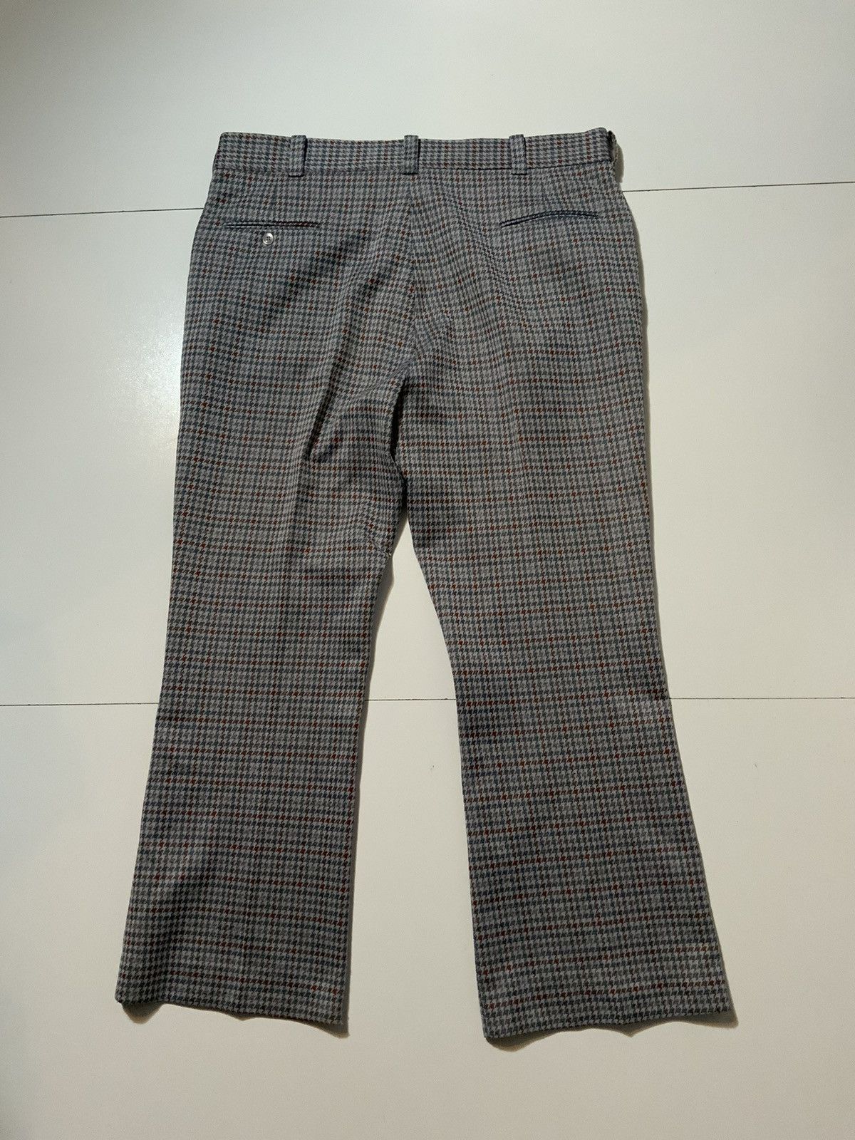Vintage Vintage 70s Double Knit Polyester Houndstooth Flare Pants Size US 38 / EU 54 - 3 Thumbnail