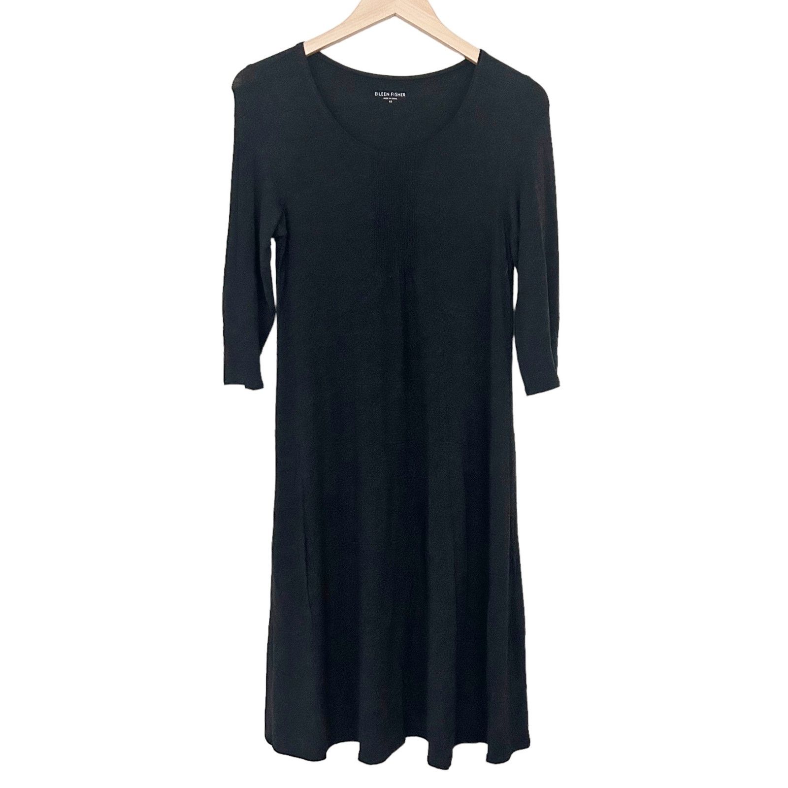 Eileen Fisher Eileen Fisher Dark Gray 3/4 Sleeve Dress Sz XS Size XS / US 0-2 / IT 36-38 - 1 Thumbnail