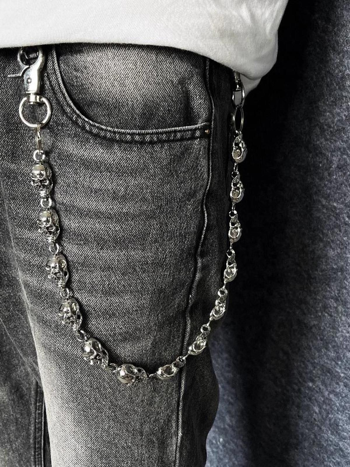 Jewelry Metal Big Skull Wallet Chain, Pants Chain Size ONE SIZE - 1 Thumbnail