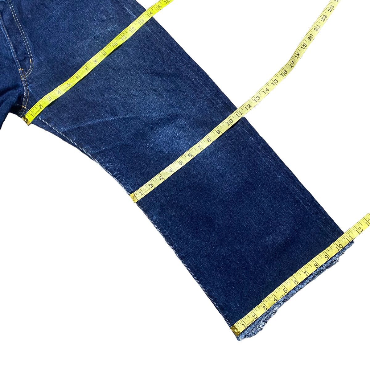 Yohji Yamamoto Vintage Yohji Yamamoto Pour Homme Asymmetrical Cropped Jeans Size US 32 / EU 48 - 18 Thumbnail