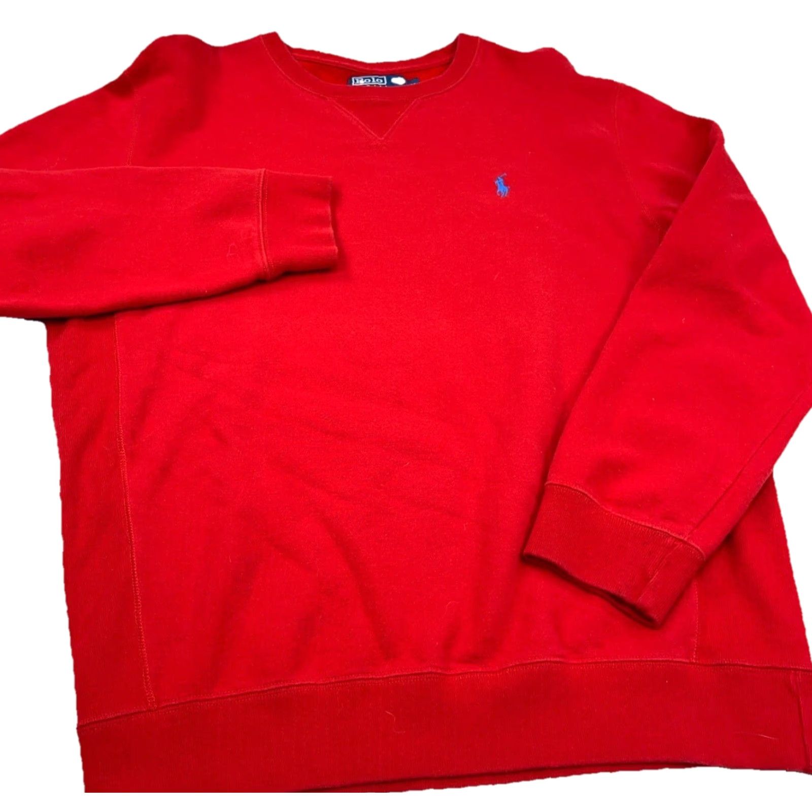 Polo Ralph Lauren Polo Ralph Lauren Sweatshirt Crew Neck Mens M Red Blue Pony Logo Embroidered Classic All Seasons Heavyweight Size US M / EU 48-50 / 2 - 6 Thumbnail