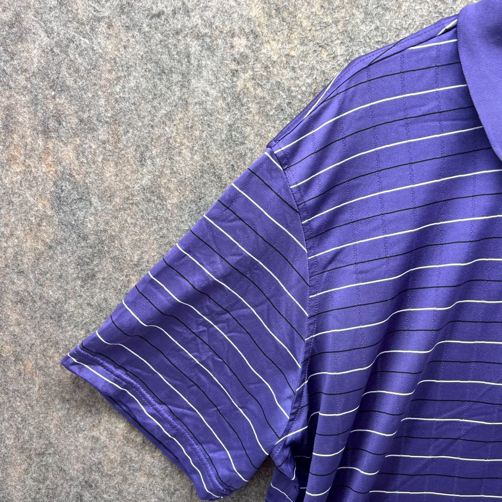 Izod Izod Polo Shirt Men XXL Adult Purple Striped Short Sleeve Button Collared 50 Chest Polo Shirt Mens Size US XXL / EU 58 / 5 - 5 Thumbnail
