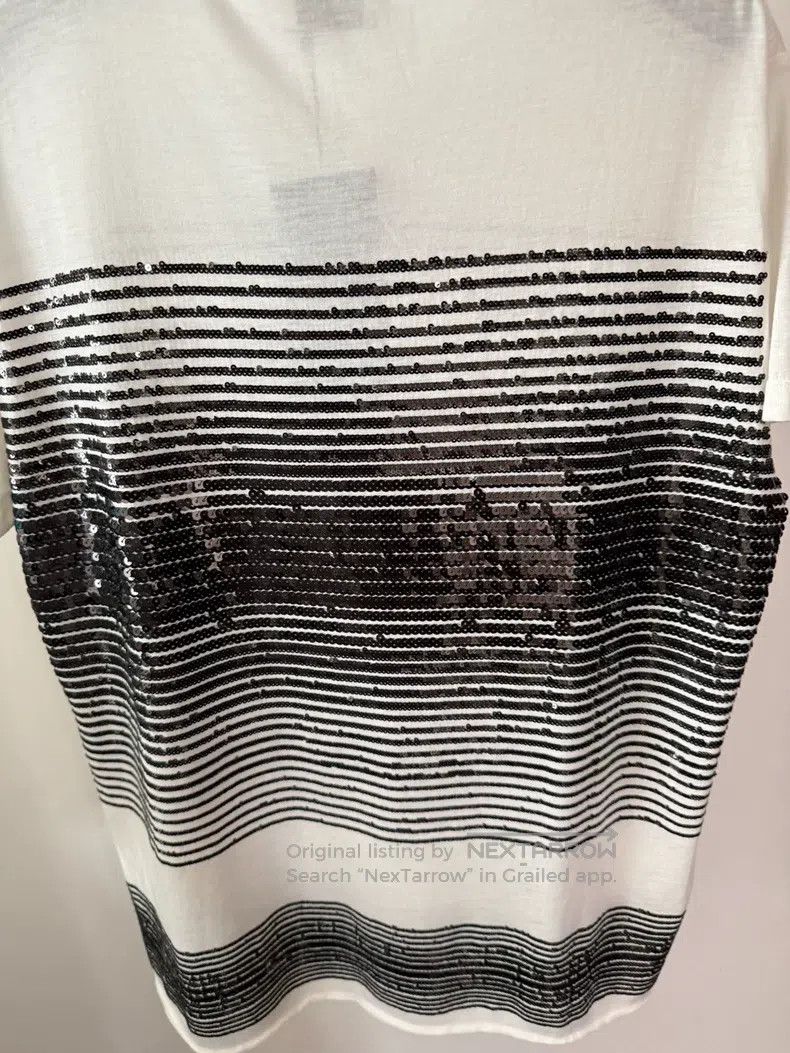 Saint Laurent Paris Saint Laurent Paris White T-Shirt with Black Scale Knit Size US L / EU 52-54 / 3 - 7 Thumbnail