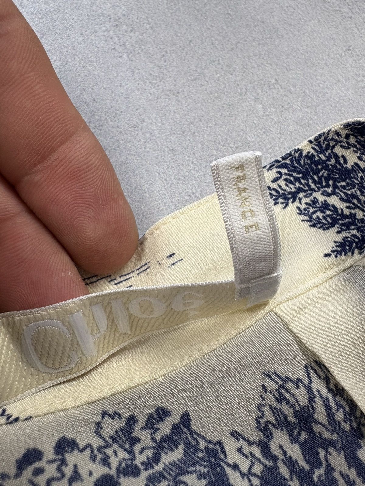 Chloe Arhival Chloé White & Blue Silk Toile Print Dress France 40 Size M / US 6-8 / IT 42-44 - 15 Thumbnail
