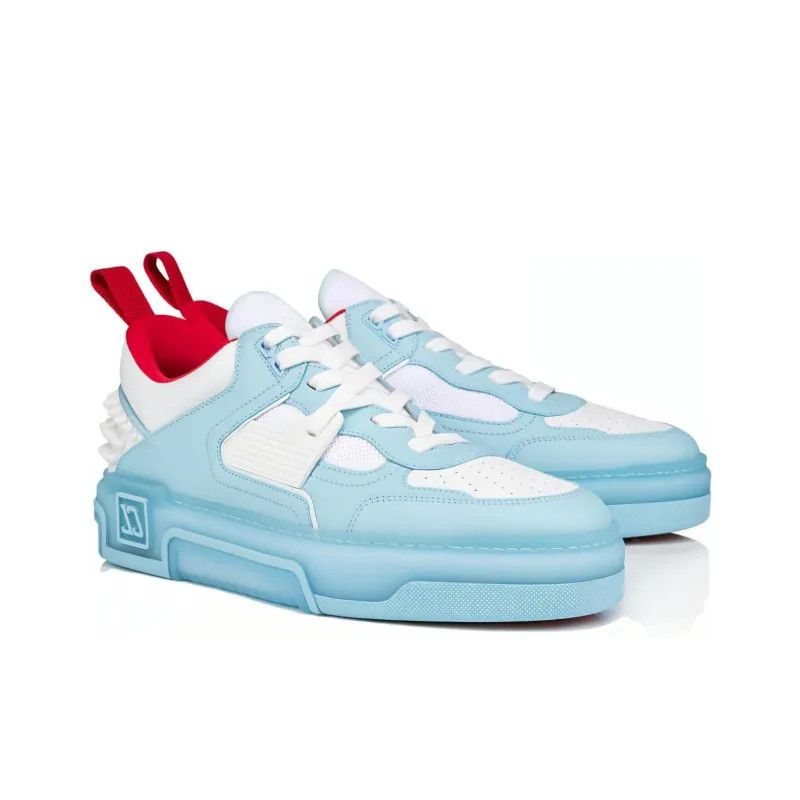Christian Louboutin os11x0125 Astroloubi Spike-Heel Low-Top Sneakers White/Blue Size US 11.5 / EU 44-45 - 4 Thumbnail