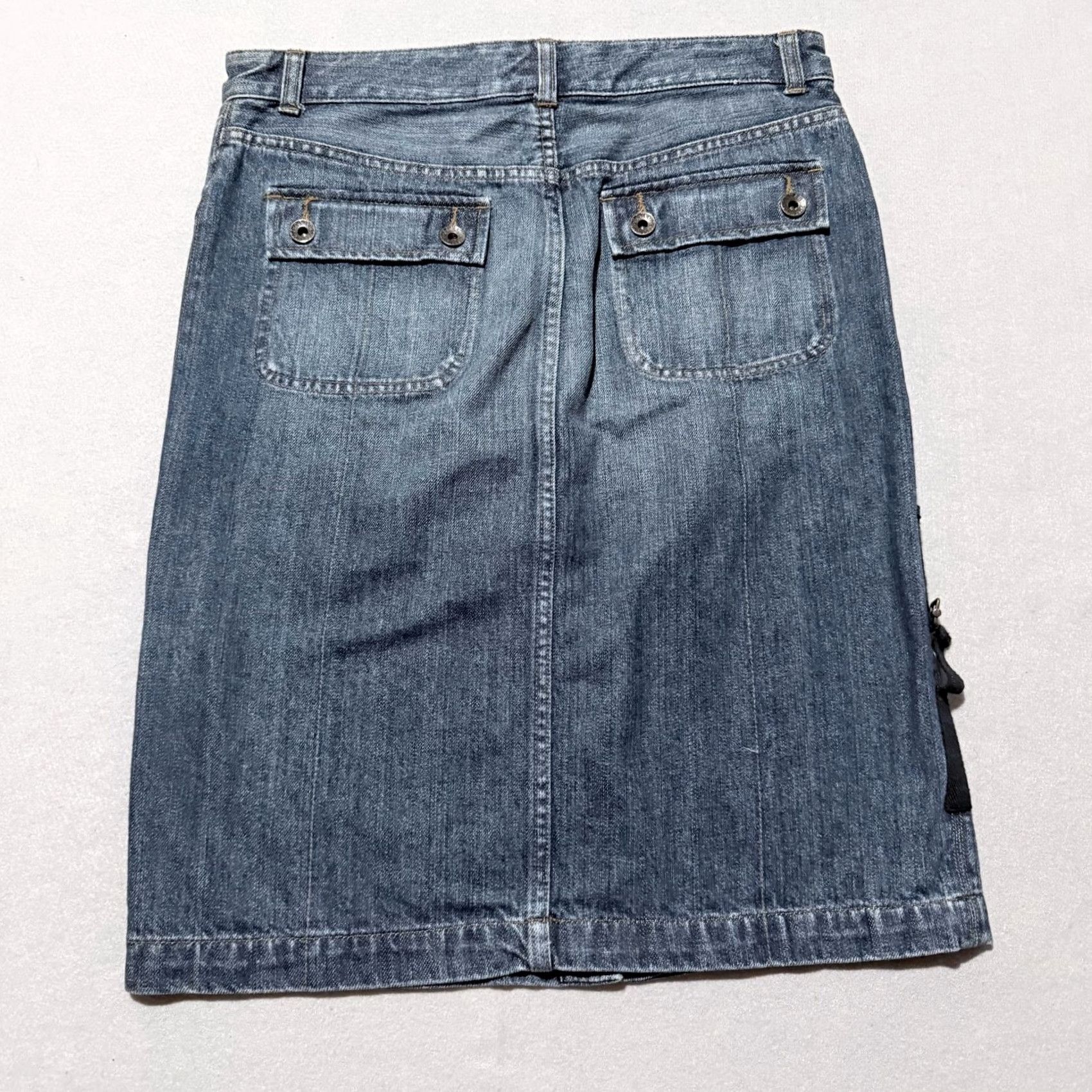 Armani Exchange Armani Exchange Skirt Blue Women Midi Pencil Slit Front Zipper - 6 Denim Cotton Blend Vintage - City Preppy, Fall Spring Summer Size 28" / US 6 / IT 42 - 2 Thumbnail