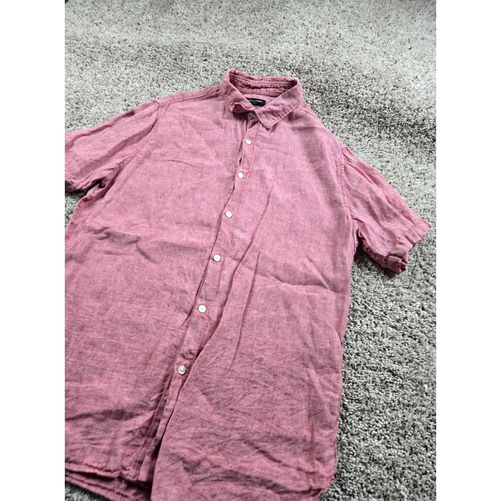Banana Republic Banana Republic Shirt Mens M Red Linen Button-Up Short Sleeve Camden Fit Size US M / EU 48-50 / 2 - 2 Thumbnail