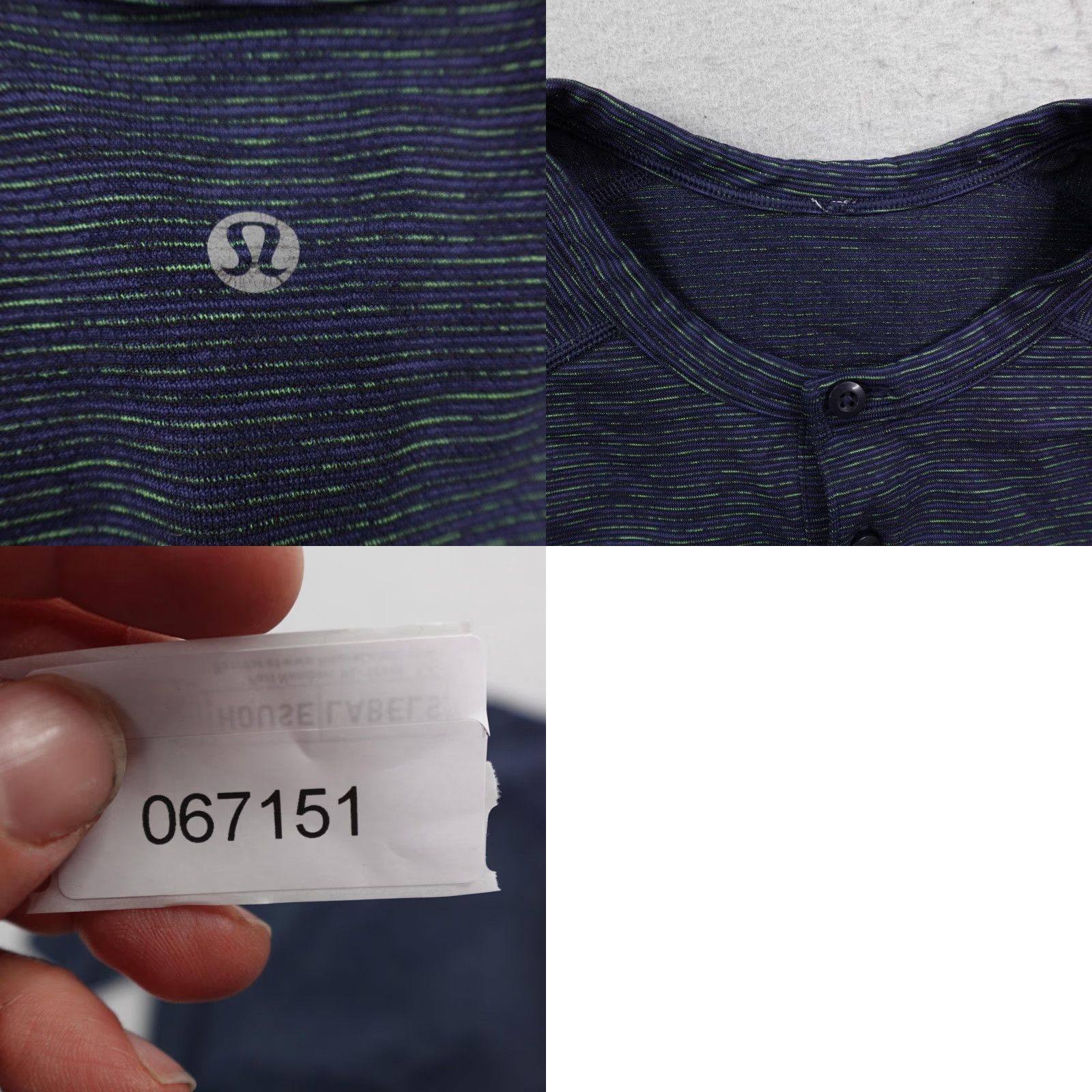 Lululemon Lululemon Shirt Mens Small Blue Stripes Henley Performance Vent Tech Size US S / EU 44-46 / 1 - 8 Thumbnail