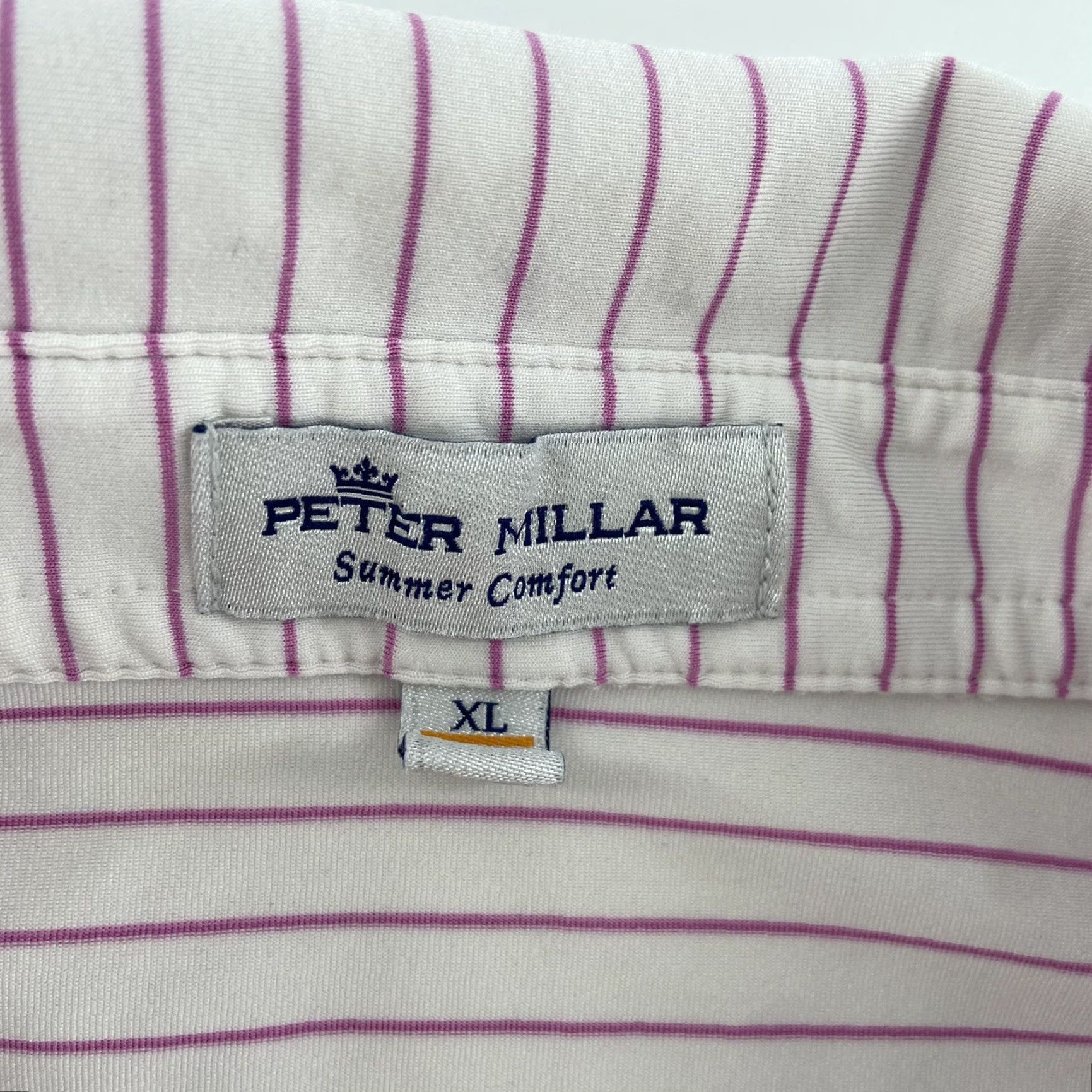 Peter Millar Peter Millar Summer Comfort Shirt XL Men Polo Striped White Golf Polo Shirt Comfort? Size US XL / EU 56 / 4 - 5 Thumbnail