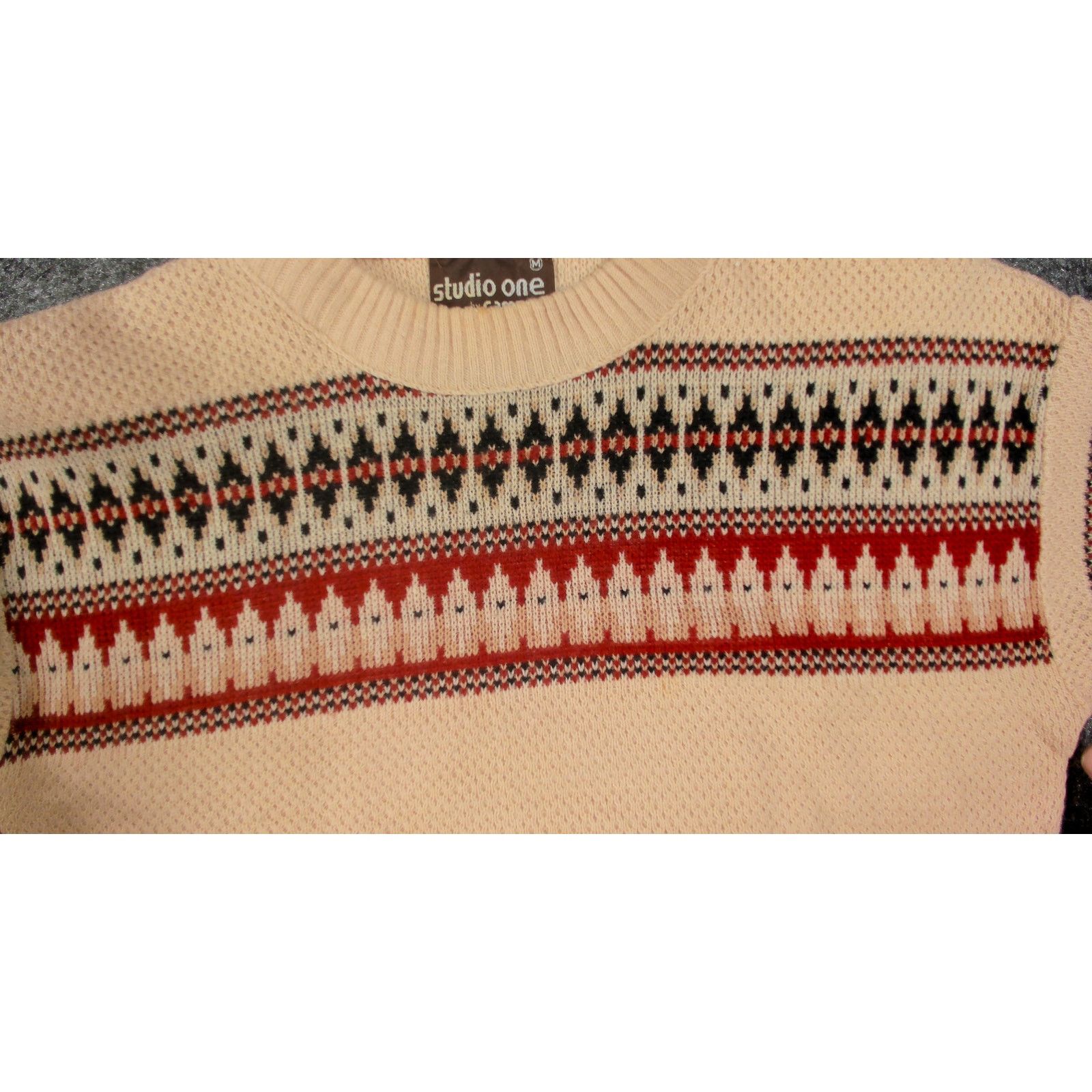 Vintage 80s Campus Fair Isle Geometric Boxy Knit M Size M / US 6-8 / IT 42-44 - 11 Thumbnail
