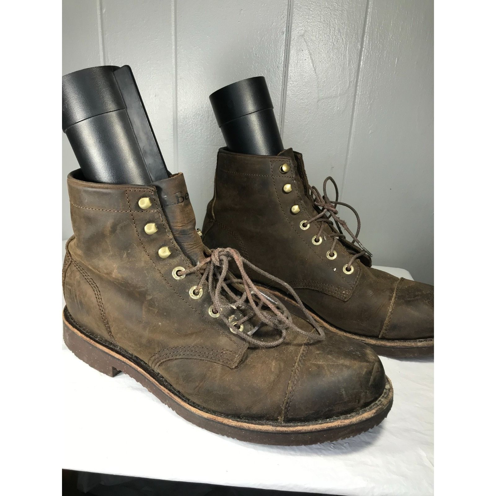 L.L. Bean L.L. Bean Katahdin mens 12 M Brown Leather Soft Cap Toe Engi Size US 12 / EU 45 - 3 Thumbnail