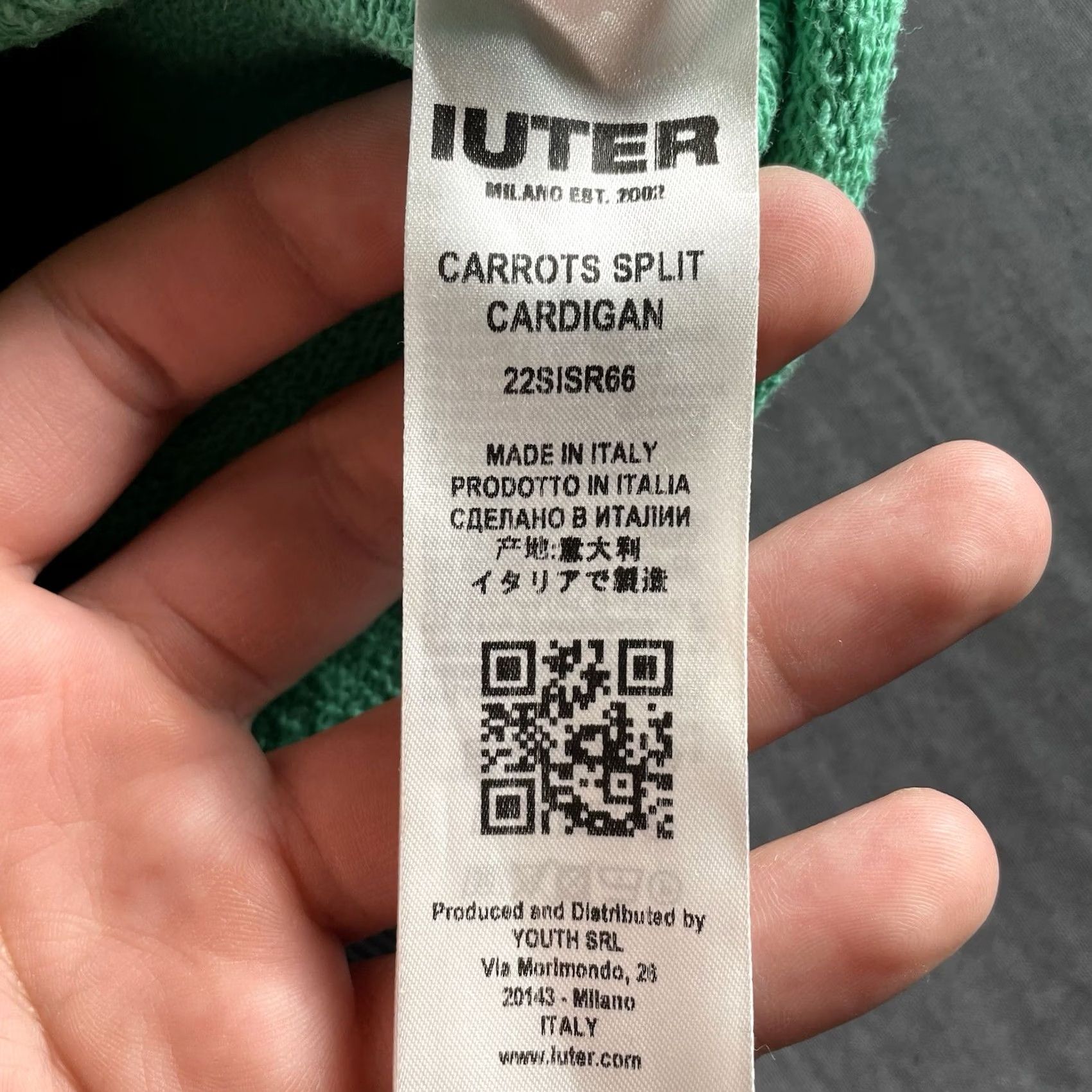 Vintage Carrots Cardigan Mens Medium IUTER Split Cardigan Sweater Black Green Italy Size US M / EU 48-50 / 2 - 7 Thumbnail