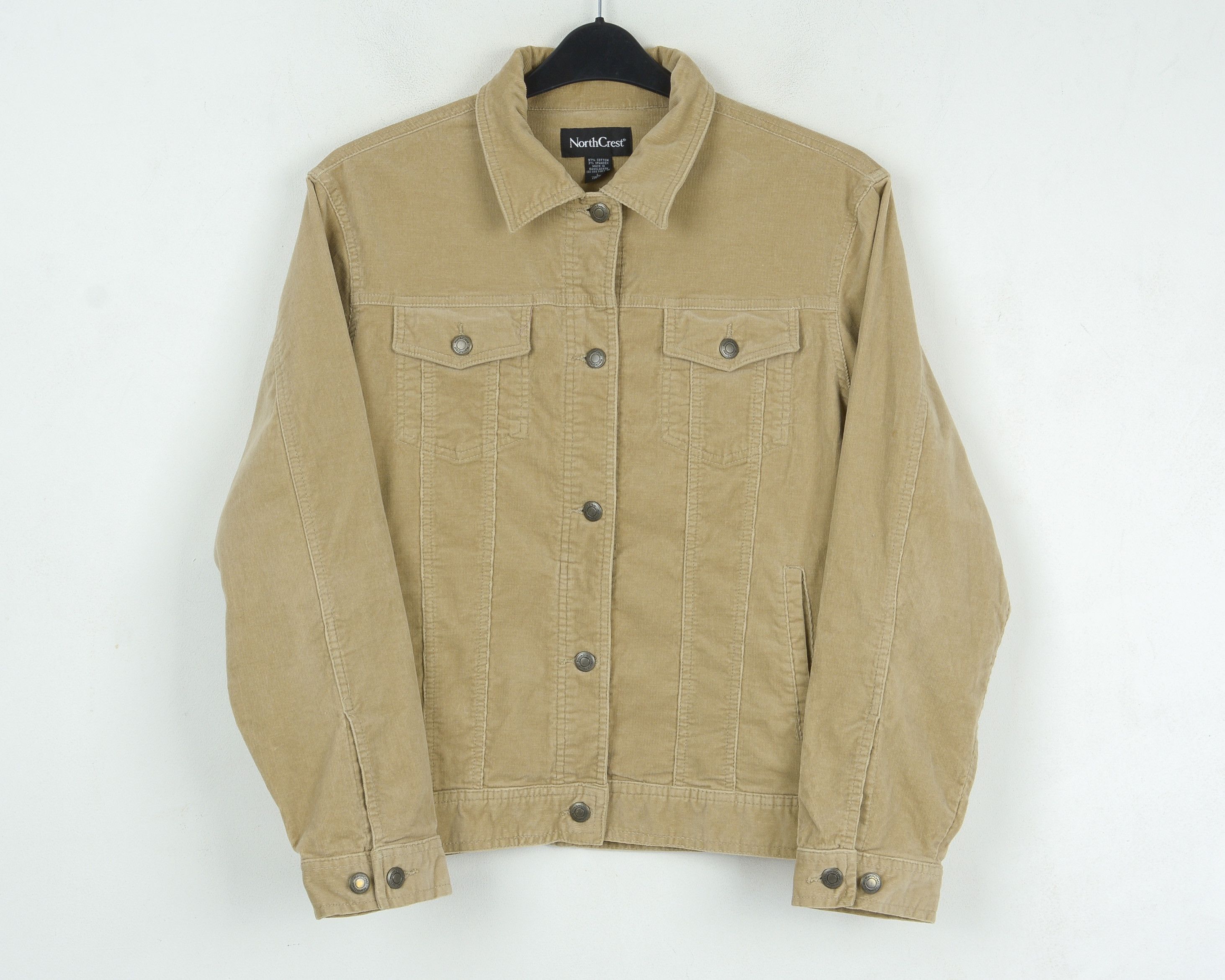 Vintage Women's UK 14 16 Corduroy Jacket Soft Cord Blazer Coat Size L / US 10 / IT 46 - 2 Thumbnail
