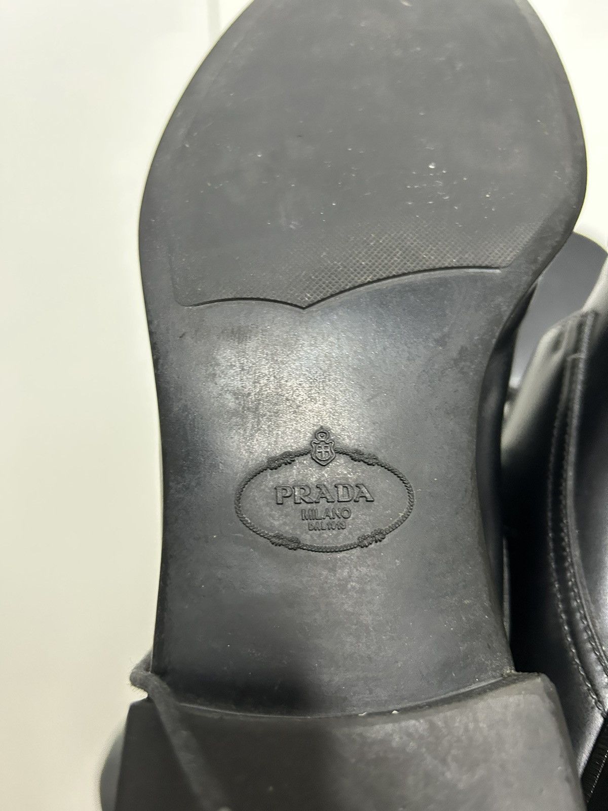 Prada × Vintage Prada Leather Derby Shoes - Black Oxfords Size US 8 / EU 41 - 10 Thumbnail