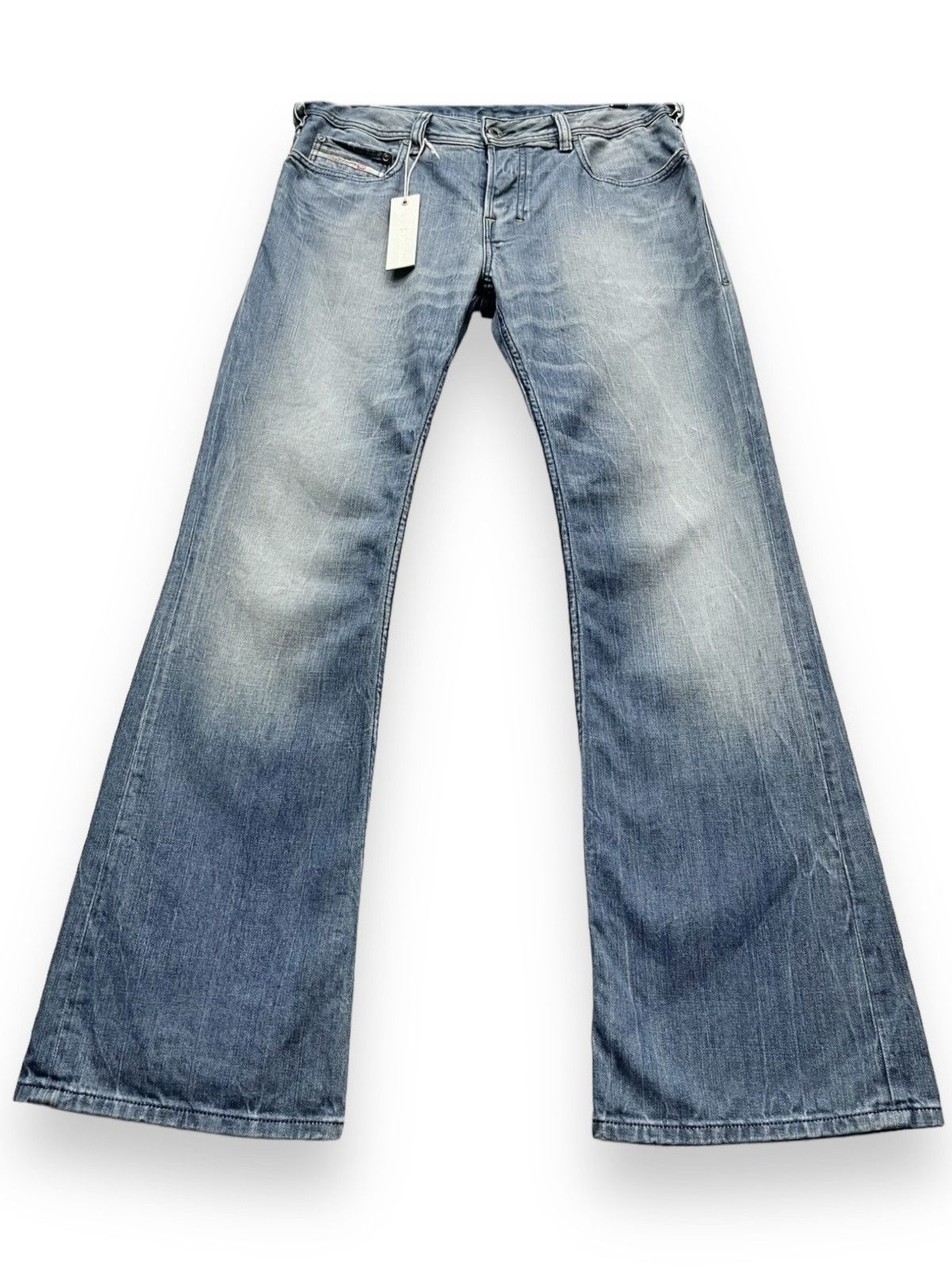 Diesel Vtg DIESEL ZATHAN Regular Bootcut Flare Mud Wash Blue 31x32 Size US 31 - 2 Thumbnail