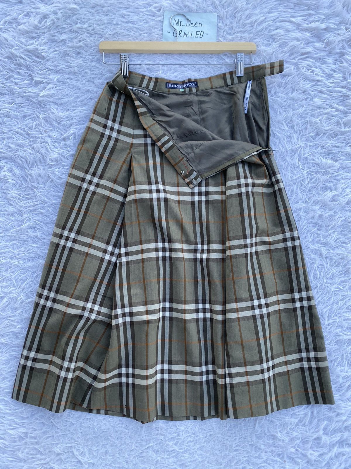 Burberry Rare Vintage 90s Burberry Checkered Midi Skirt Size 26" / US 2 / IT 38 - 6 Thumbnail