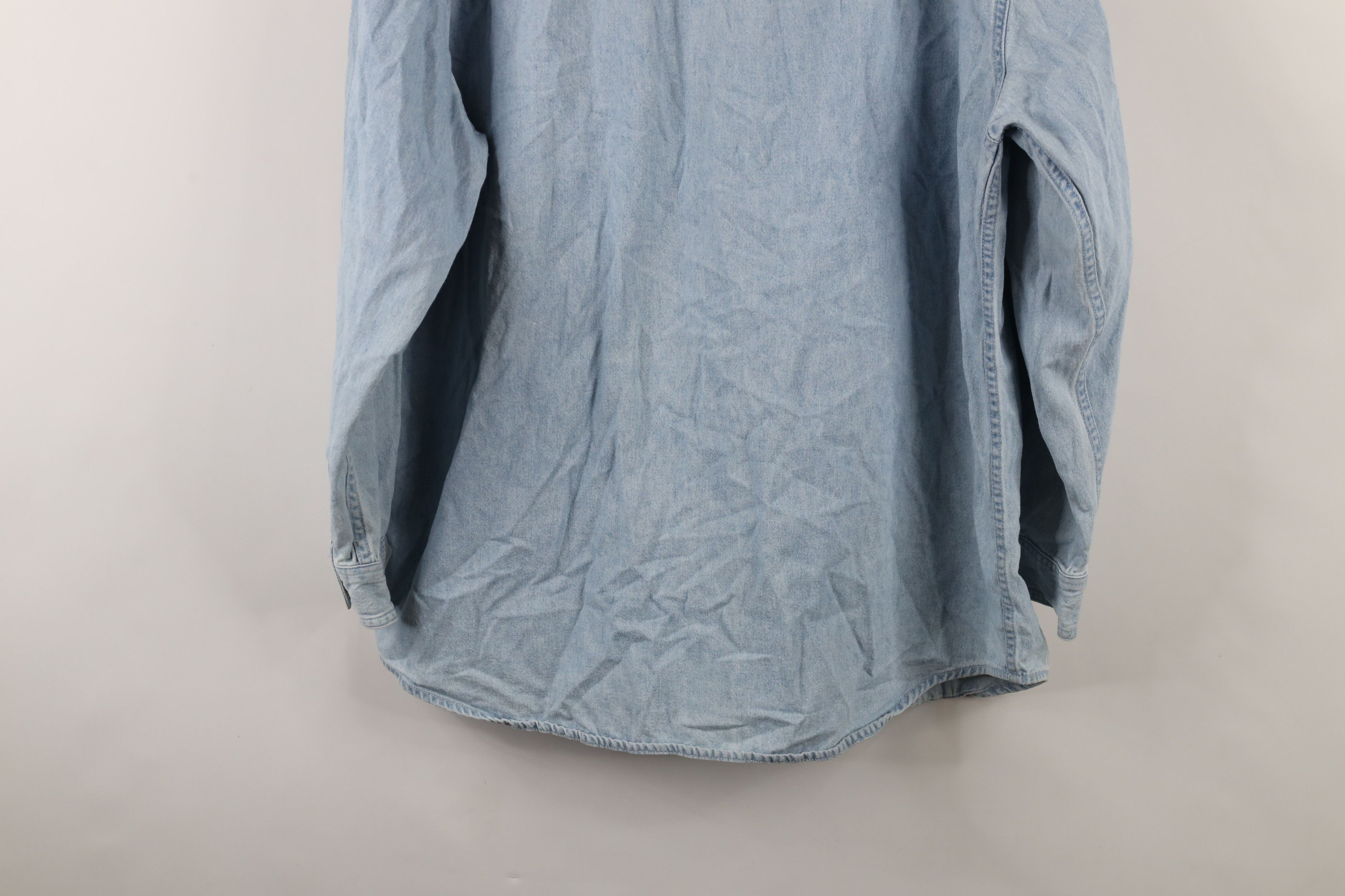 Vintage Vintage 90s University of Michigan Denim Button Down Shirt Size US L / EU 52-54 / 3 - 14 Thumbnail