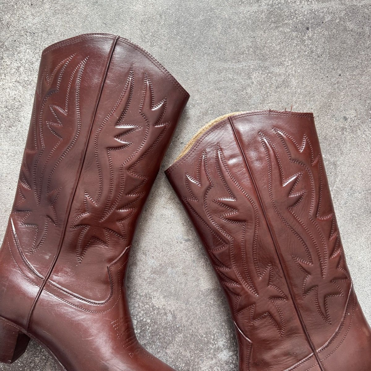 Hysteric Glamour Vintage Y2K Boho Brown Leather Cowboy Western Boots Size US 8 / IT 38 - 6 Thumbnail