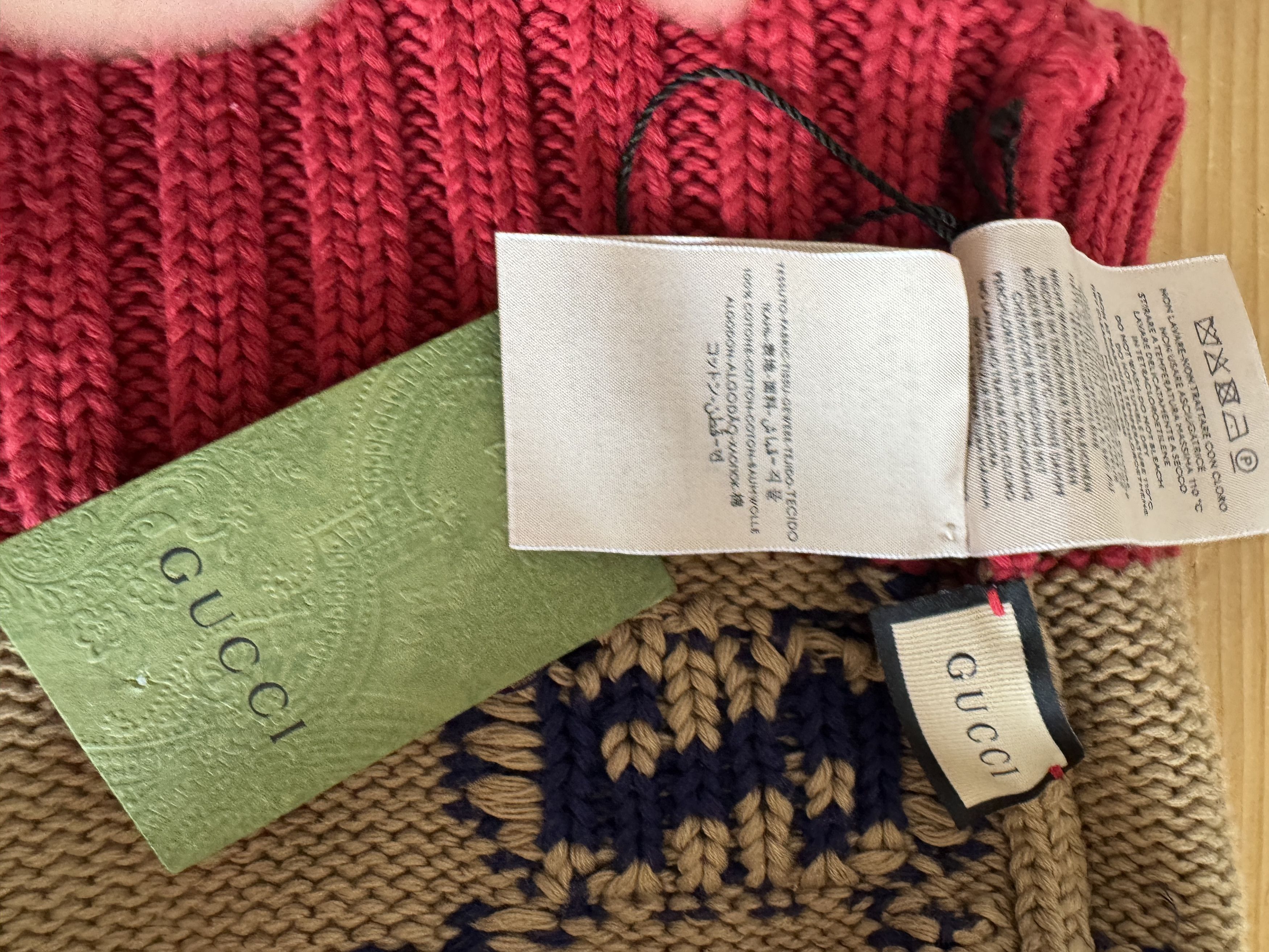 Gucci Beige/Red GG Beanie Size ONE SIZE - 9 Thumbnail
