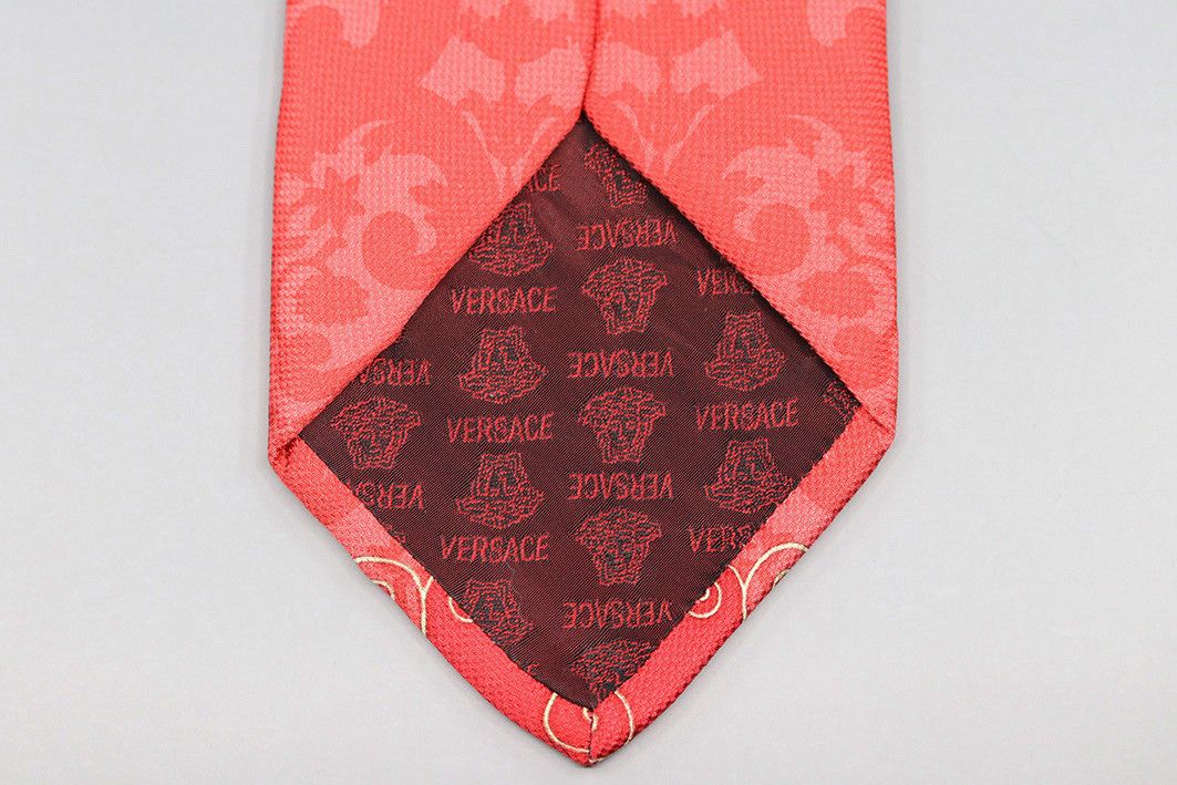 Versace × Vintage Versace Red Baroque Silk Tie with Medusa Emblem Size ONE SIZE - 4 Thumbnail