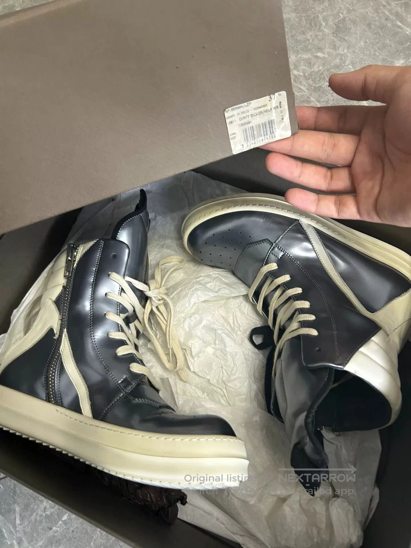 Rick Owens rick owens mirrored triangle high-top sneakers. Size US 6 / IT 36 - 8 Thumbnail