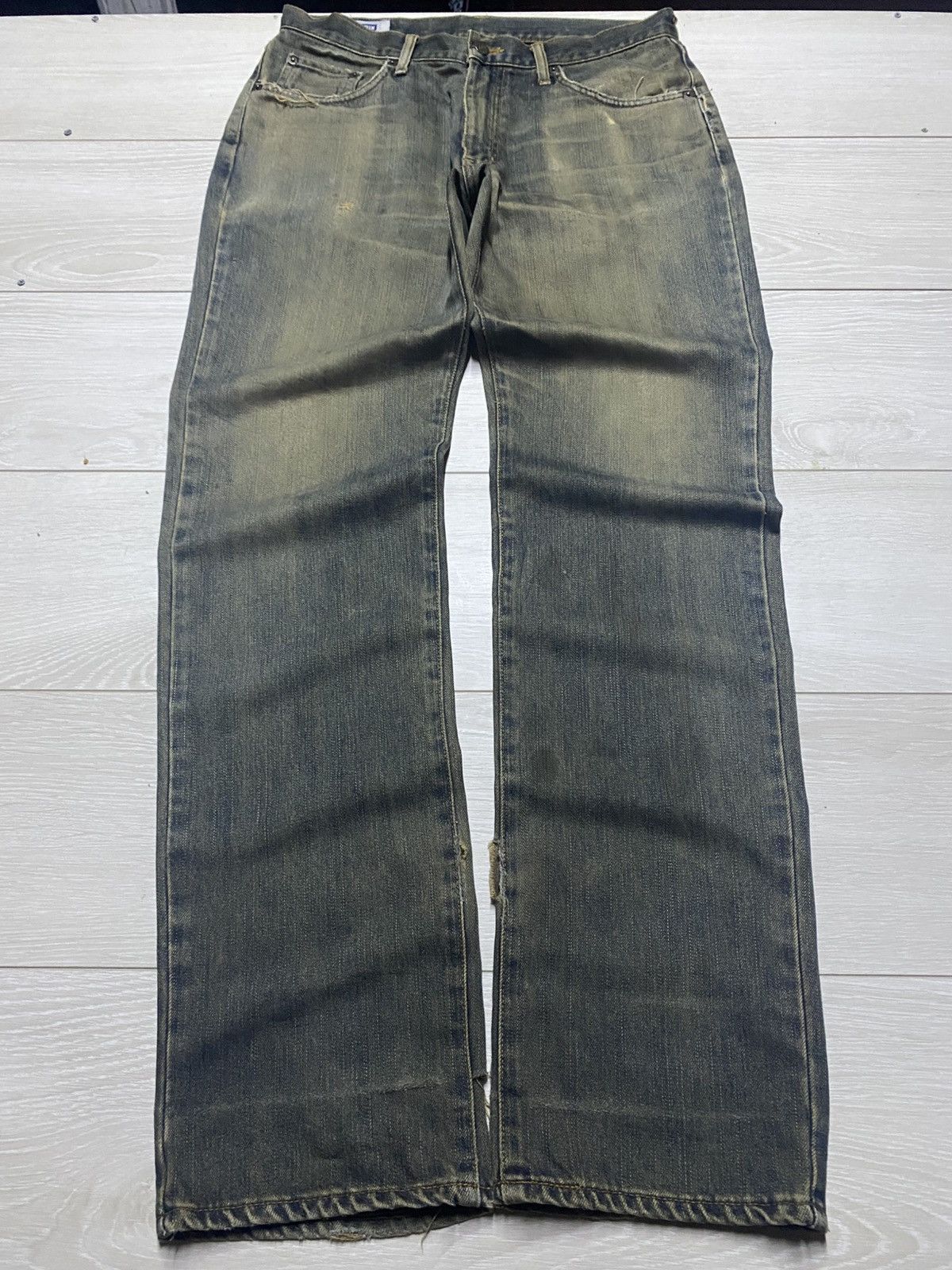 Junya Watanabe Vintage Japanese Brand Edwin 404 Mud Wash Distressed Jeans Size US 32 / EU 48 - 1 Thumbnail