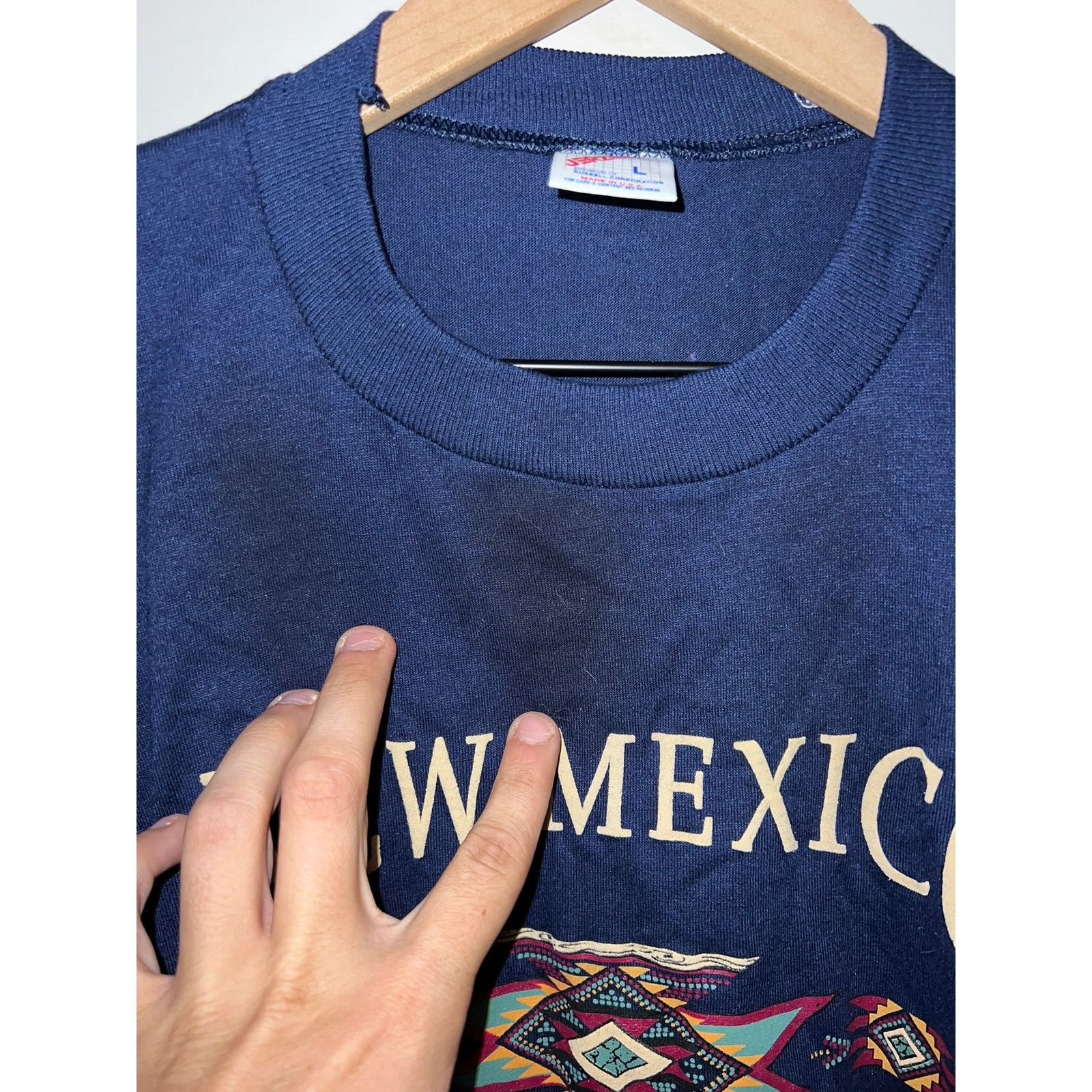 Jerzees Vintage New Mexico Shirt Test Print Wyoming Tee VTG 90s L Size US L / EU 52-54 / 3 - 5 Thumbnail