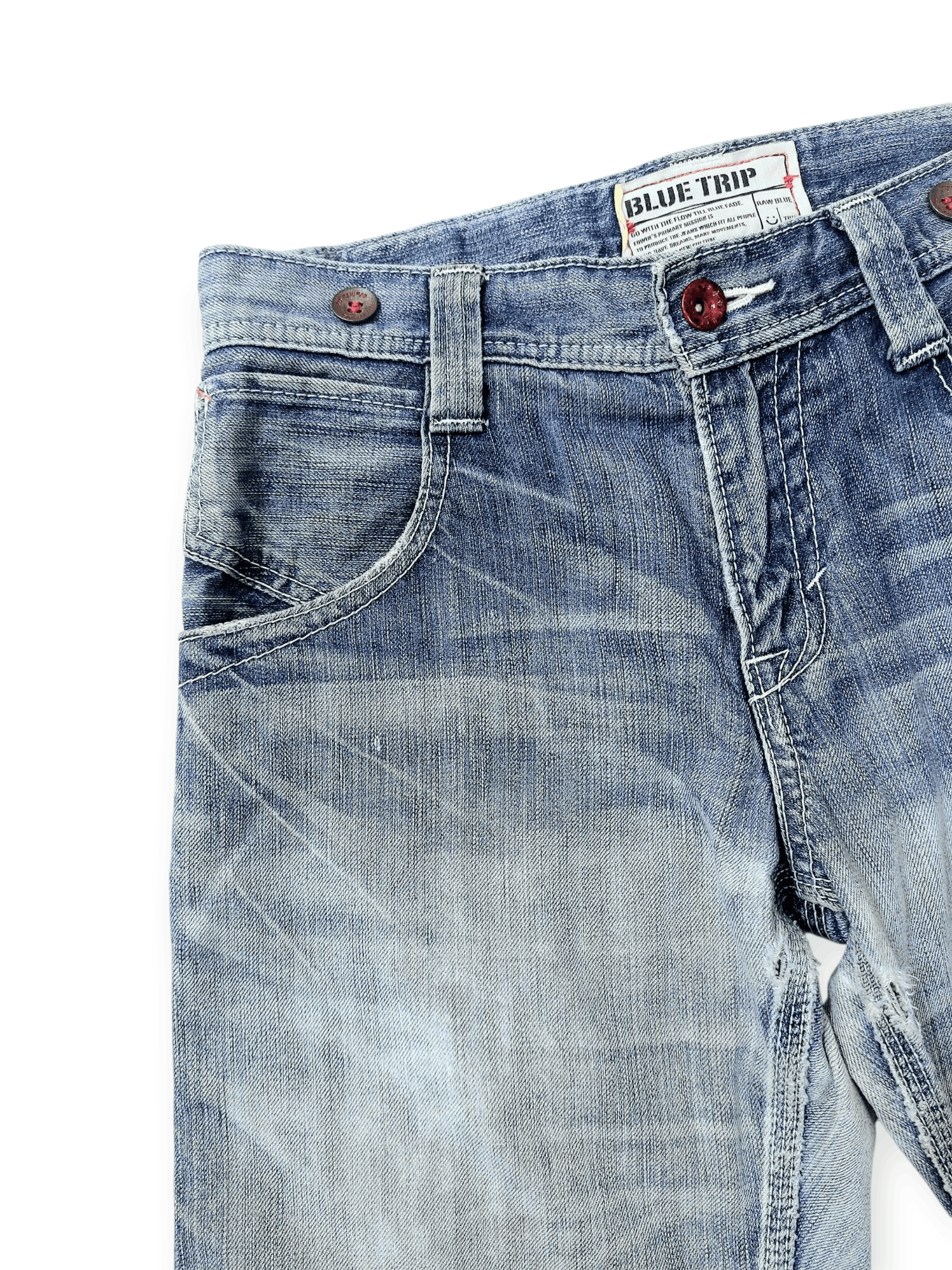 Edwin Edwin Retro Blue trip Buckle Back Unique Pocket Denim Size US 30 / EU 46 - 7 Thumbnail