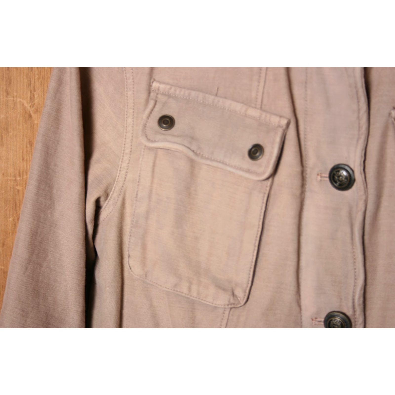 Free People FREE PEOPLE Not Your Brother's Surplus Jacket Shirt Women XS Khaki Rose Military Jacket - 100% Cotton, Solid, Button Zip, Excellent Condition Size XS / US 0-2 / IT 36-38 - 4 Thumbnail