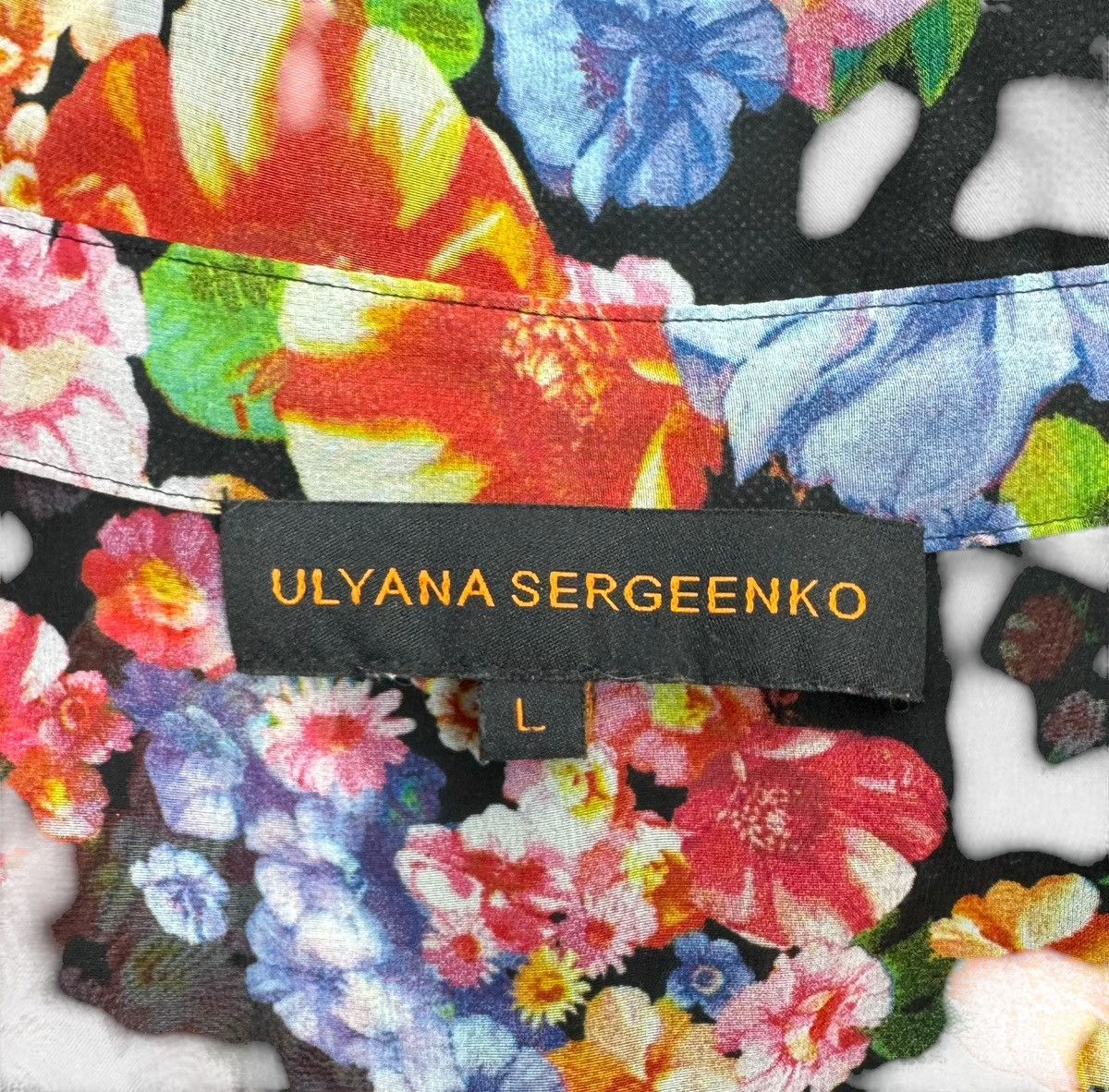 Designer Ulyana Sergeenko Maxi Dress Floral Printed Mesh size L Size L / US 10 / IT 46 - 13 Thumbnail