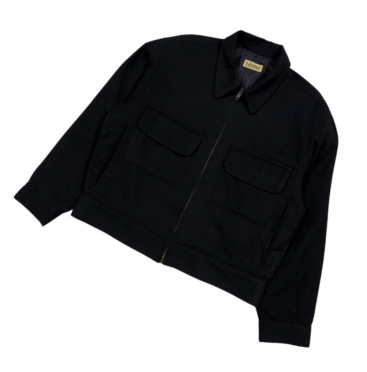 Garment Reproduction of Workers Vtg🔥80’s Gabardine Wool Worker Patch Pocket Boxy Jacket Size US L / EU 52-54 / 3 - 7 Thumbnail