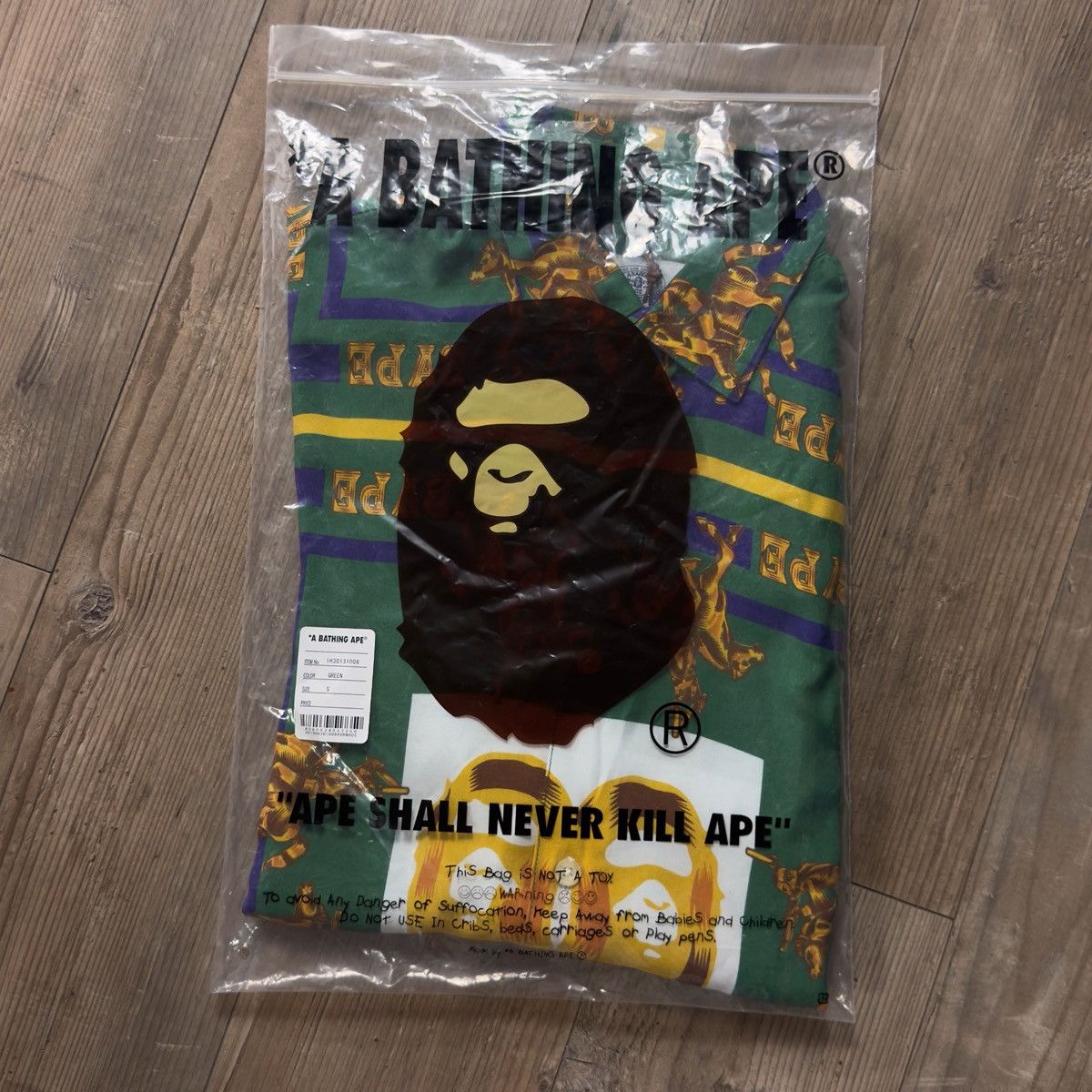 Bape Bape Double Ape Head Relaxed Shirt Green 2021 Size US S / EU 44-46 / 1 - 2 Thumbnail