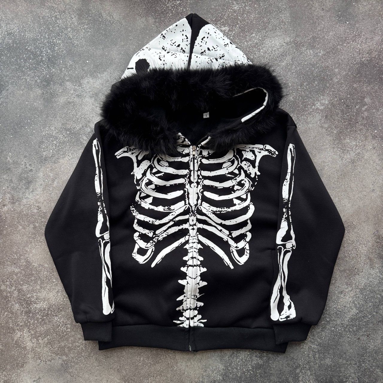 If Six Was Nine Amazing Y2K Gothic Emo Faux Fur Details Zip Hoodie Size M / US 6-8 / IT 42-44 - 2 Thumbnail