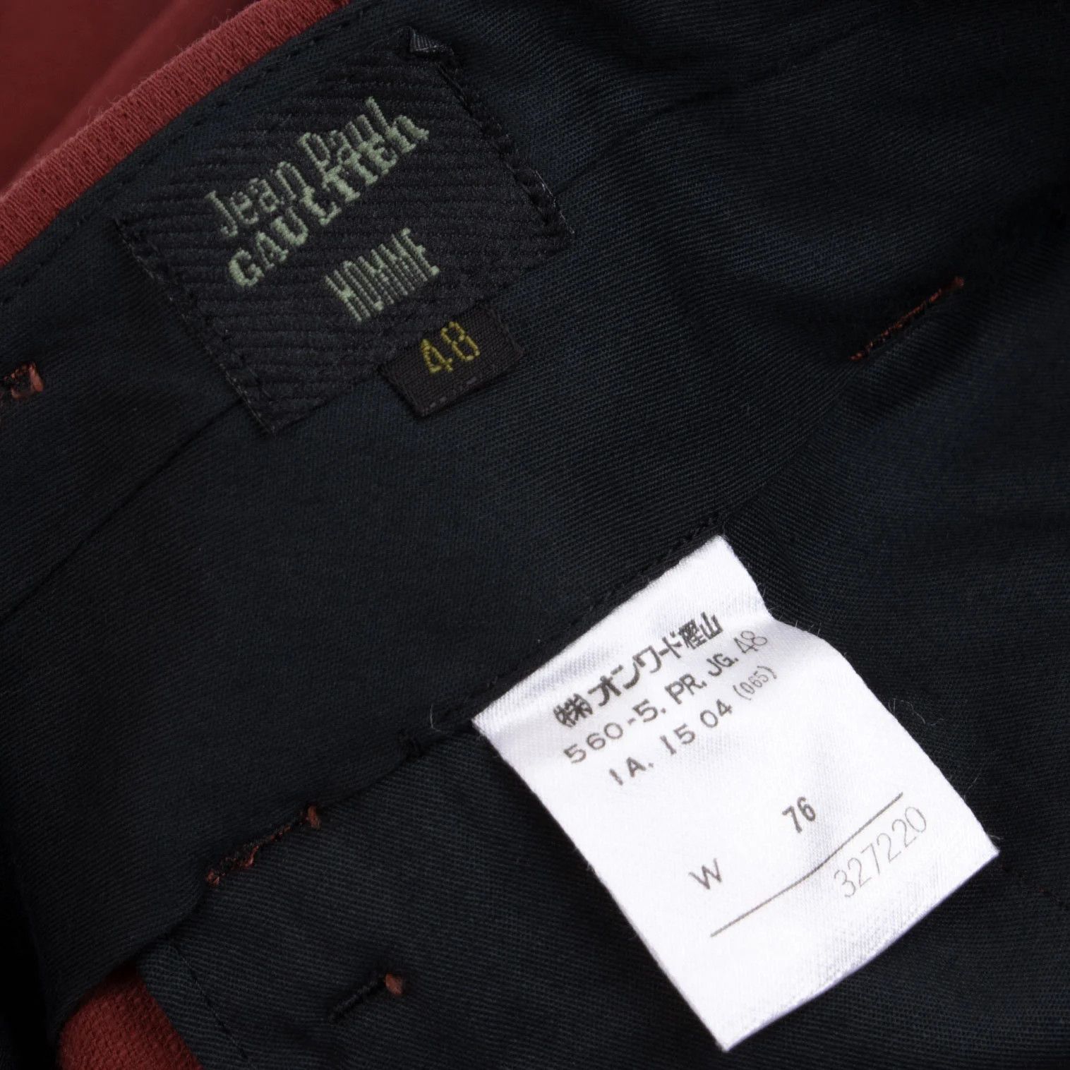 Jean Paul Gaultier Wool Tuck Pants in Bordeaux, Size 48 Size US 32 / EU 48 - 16 Thumbnail
