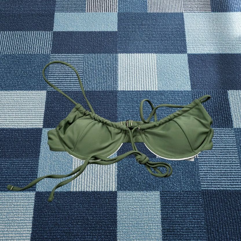 Shein Shein Green Tie Front Underwired Bikini Top Womens S Small Bathing Swimwear Size S / US 4 / IT 40 - 1 Thumbnail