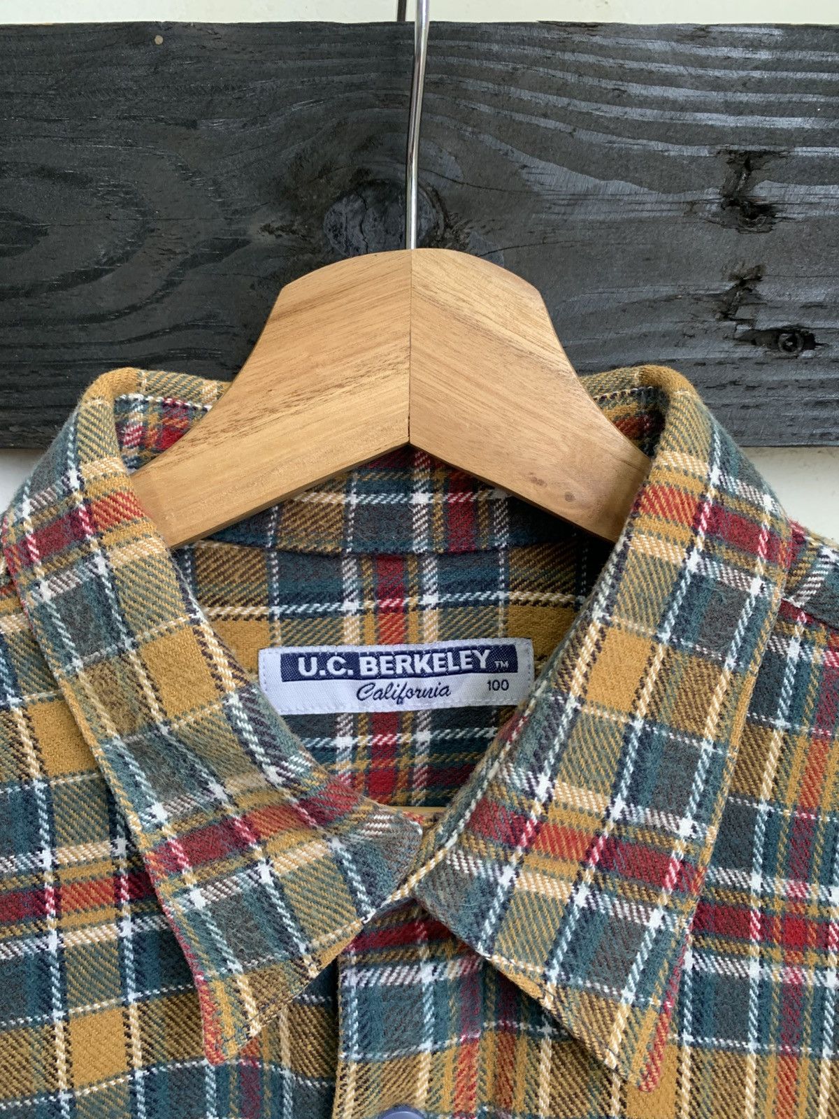 Flannel × Vintage Vintage U.C Berkeley Checkered Tan Flannel Size US L / EU 52-54 / 3 - 5 Thumbnail