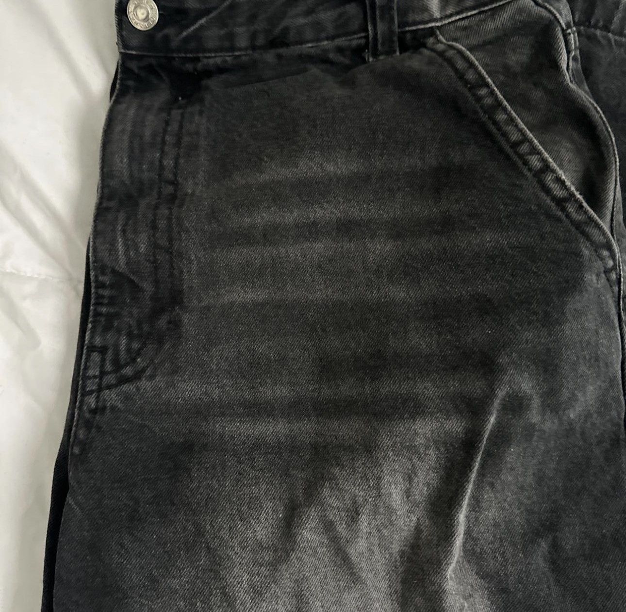 Bershka Bershka Black Washed Wide-Leg Jeans Size 42" / US 20 - 3 Thumbnail