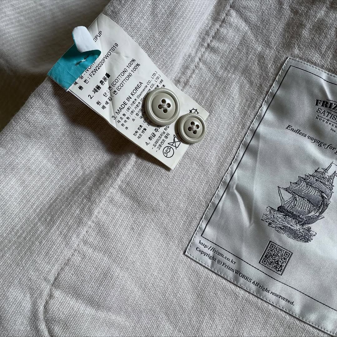 FrizmWORKS 🛒SENDOFFER🛒Frizmworks Corduroy Zip Up Jacket - Ivory Size US M / EU 48-50 / 2 - 10 Thumbnail