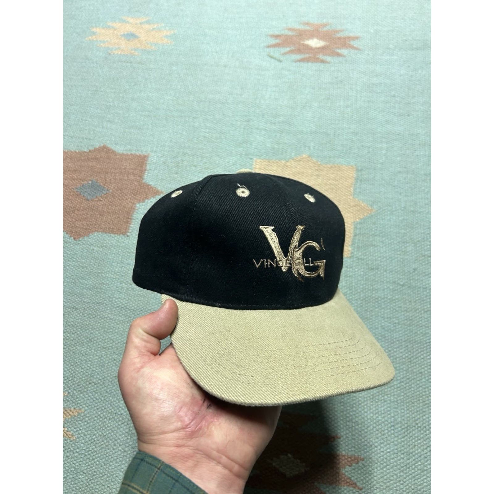 Vince VINTAGE Vince Gill StrapBack Hat Cap VG Black Adjustable Men's Hat Cap Size ONE SIZE - 2 Thumbnail