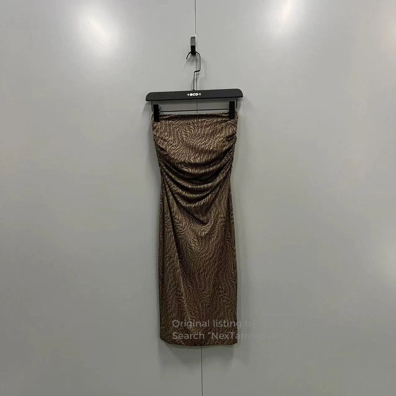 Fendi FENDI Brown Print Strapless Dress. Size US XS / EU 42 / 0 - 3 Thumbnail